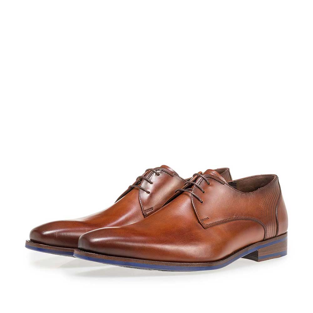 18493/00 - Dunkler cognacfarbener Kalbsleder-Schnürschuh 18493/00 - Dunkler cognacfarbener Kalbsleder-Schnürschuh