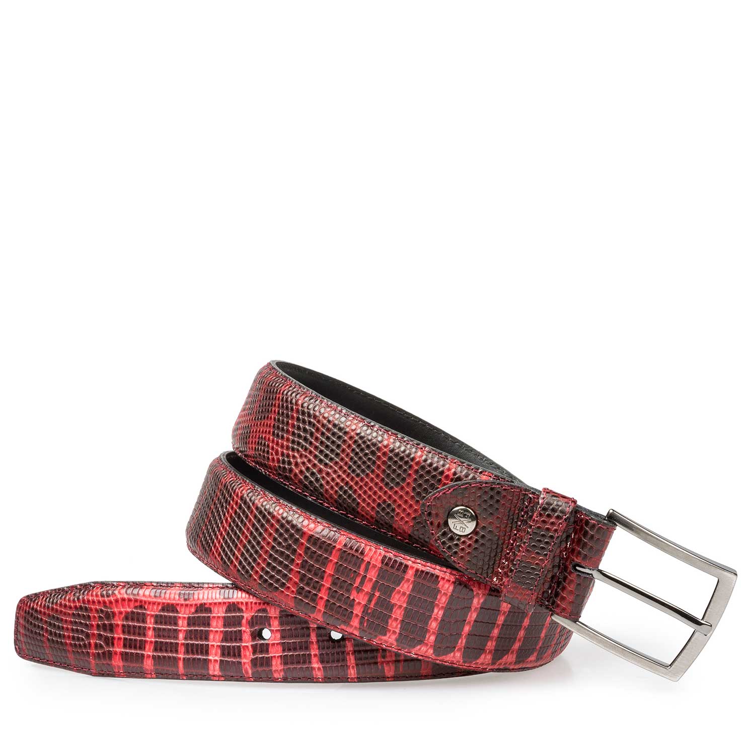 75190/31 - Red calf’s leather belt with lizard print 75190/31 - Red calf’s leather belt with lizard print
