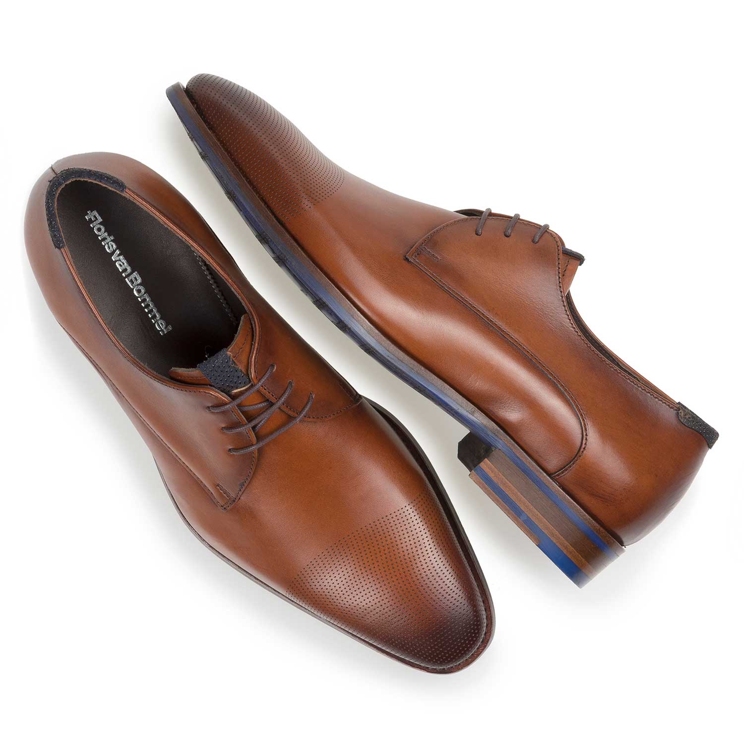 18088/00 - Cognac-coloured calf leather lace shoe 18088/00 - Cognac-coloured calf leather lace shoe