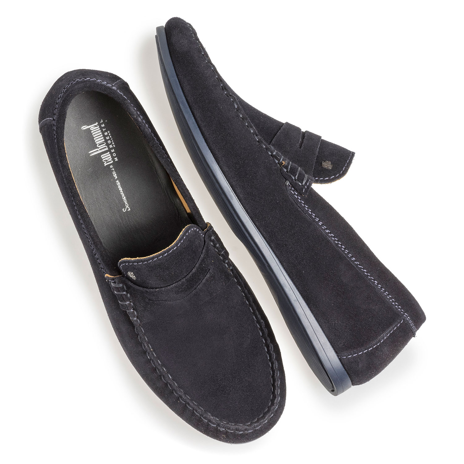 15038/00 - Dark blue suede leather loafer 15038/00 - Dark blue suede leather loafer