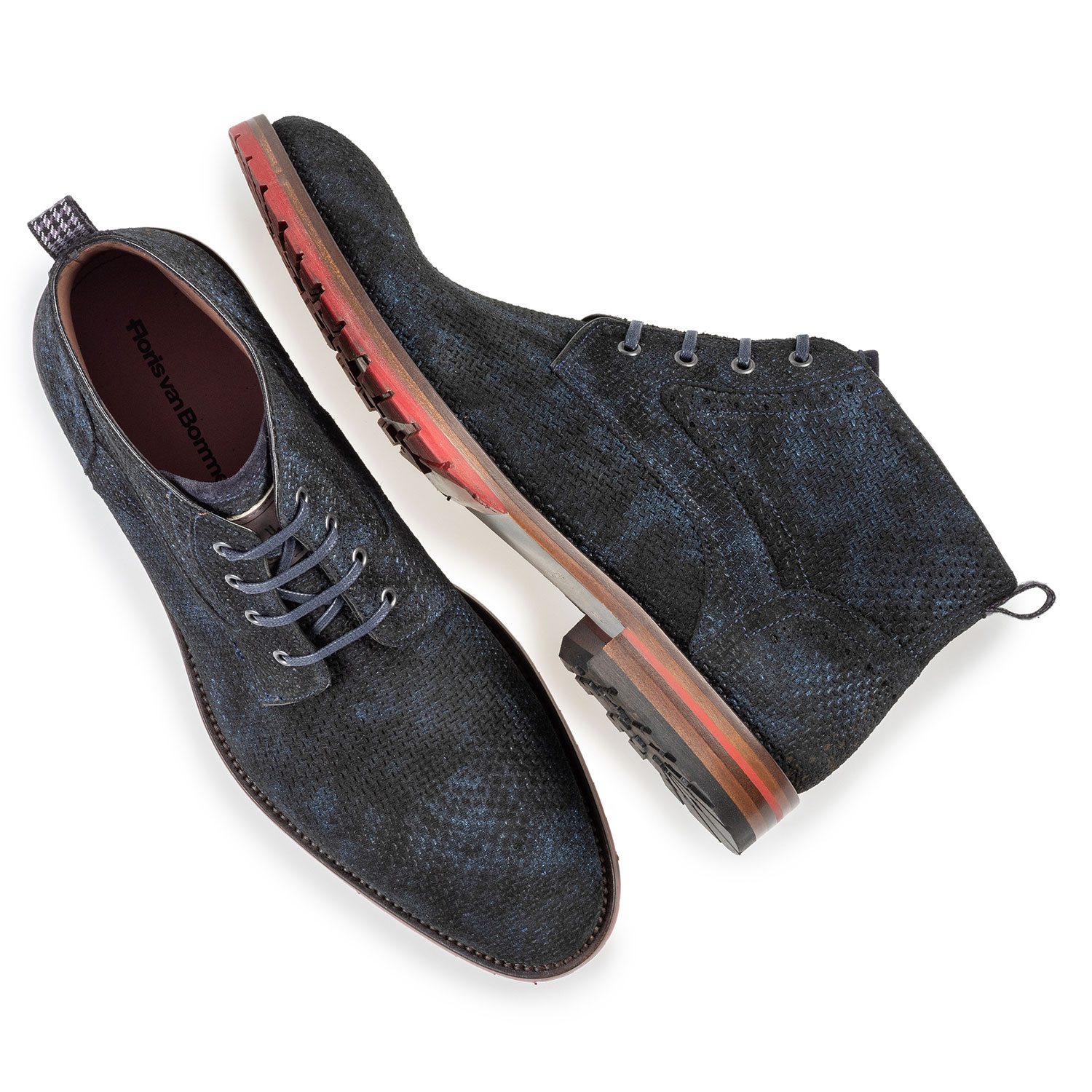 10317/27 - Lace boot blue with print 10317/27 - Lace boot blue with print