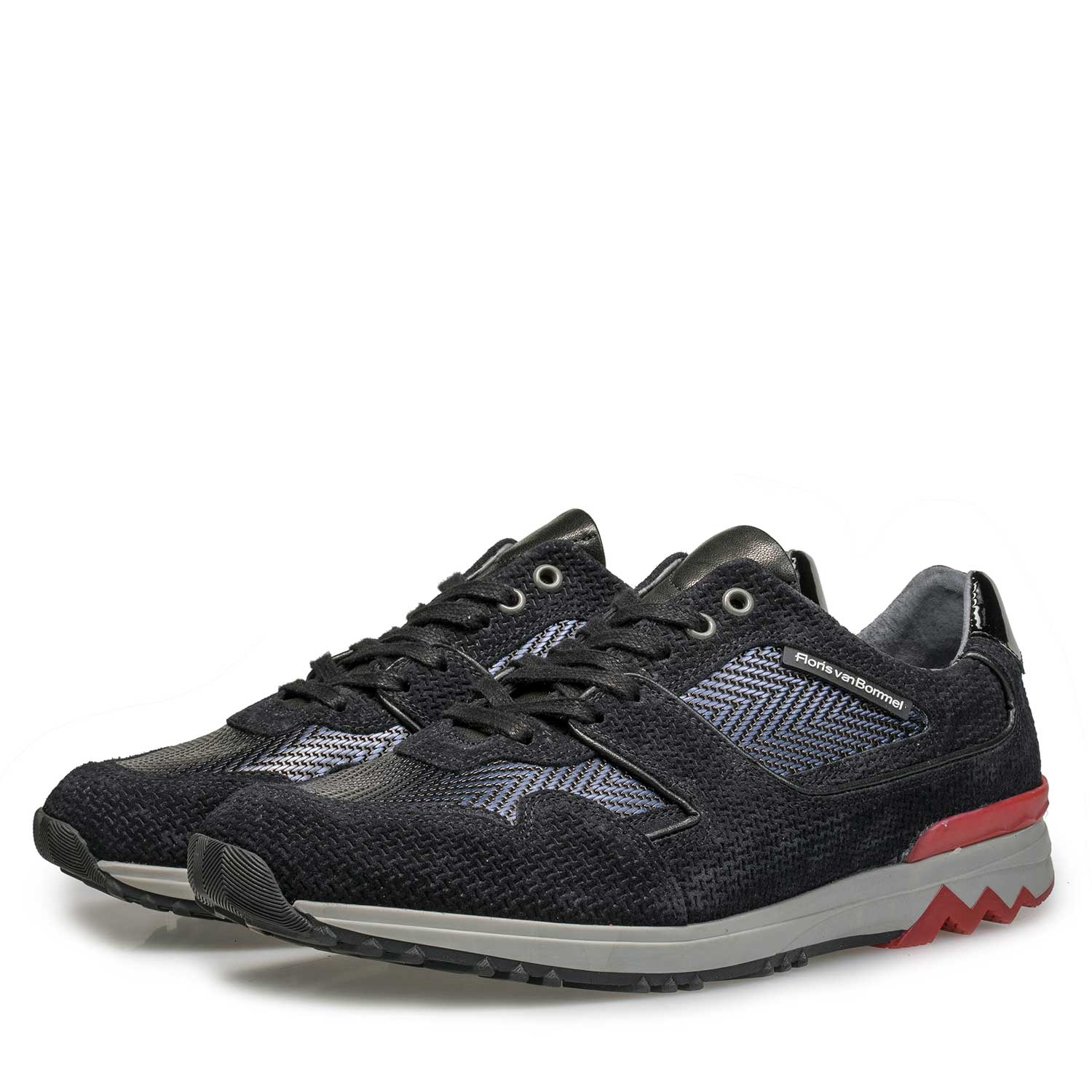 16220/17 - Dunkelblauer Wildleder Sneaker mit Metallicprint 16220/17 - Dunkelblauer Wildleder Sneaker mit Metallicprint