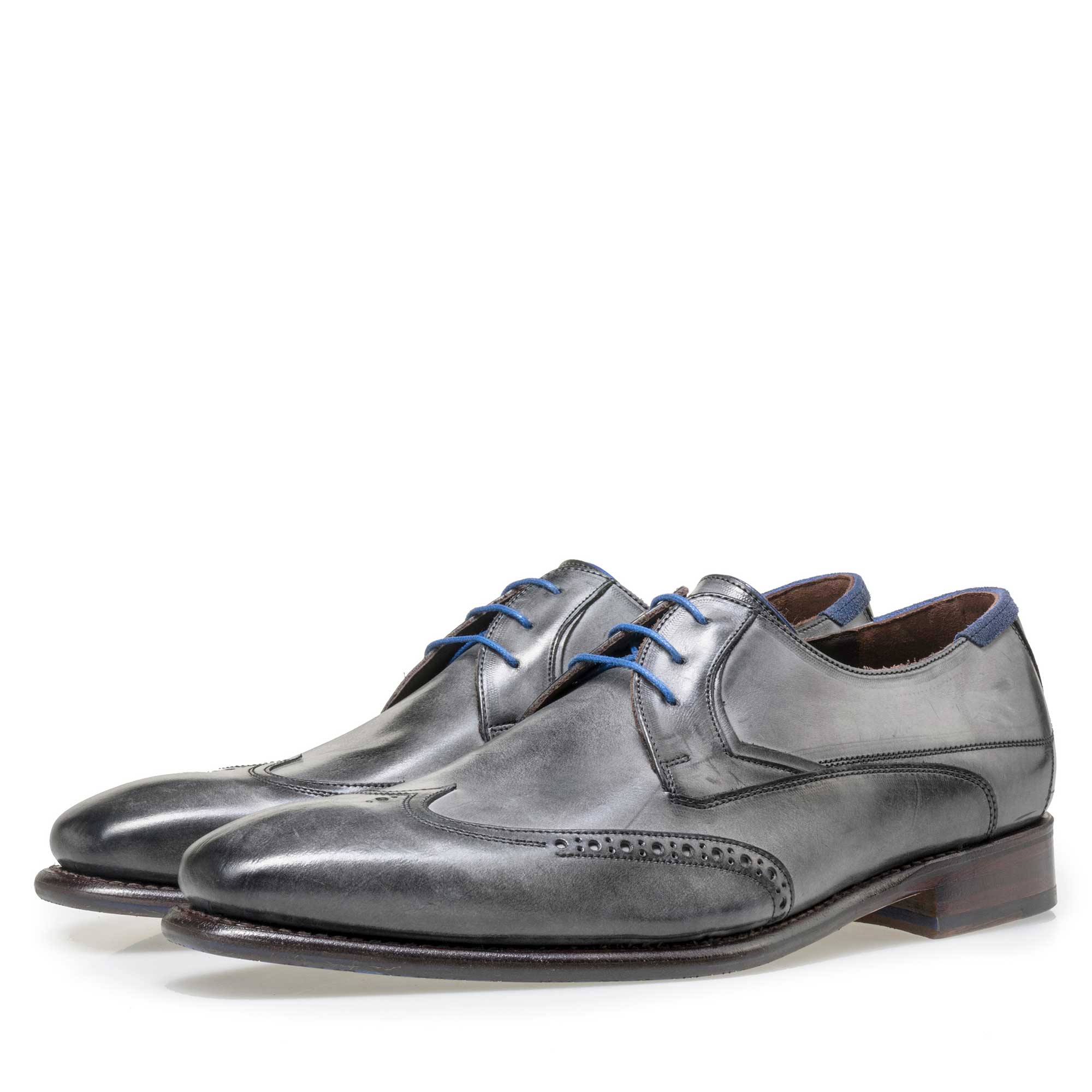 18039/00 - Floris van Bommel anthrazitgrauer Herren Leder Schnürschuh 18039/00 - Floris van Bommel anthrazitgrauer Herren Leder Schnürschuh