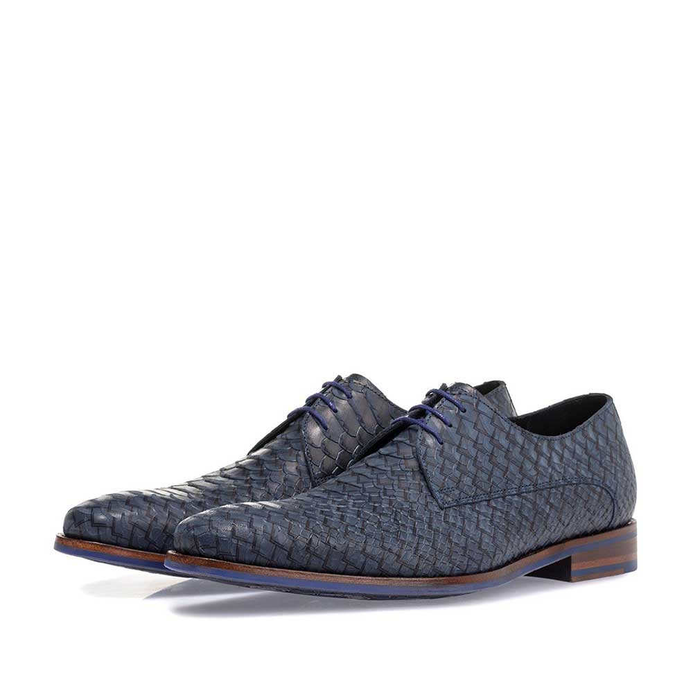 18359/02 - Schnürschuh blau Nubukleder 18359/02 - Schnürschuh blau Nubukleder