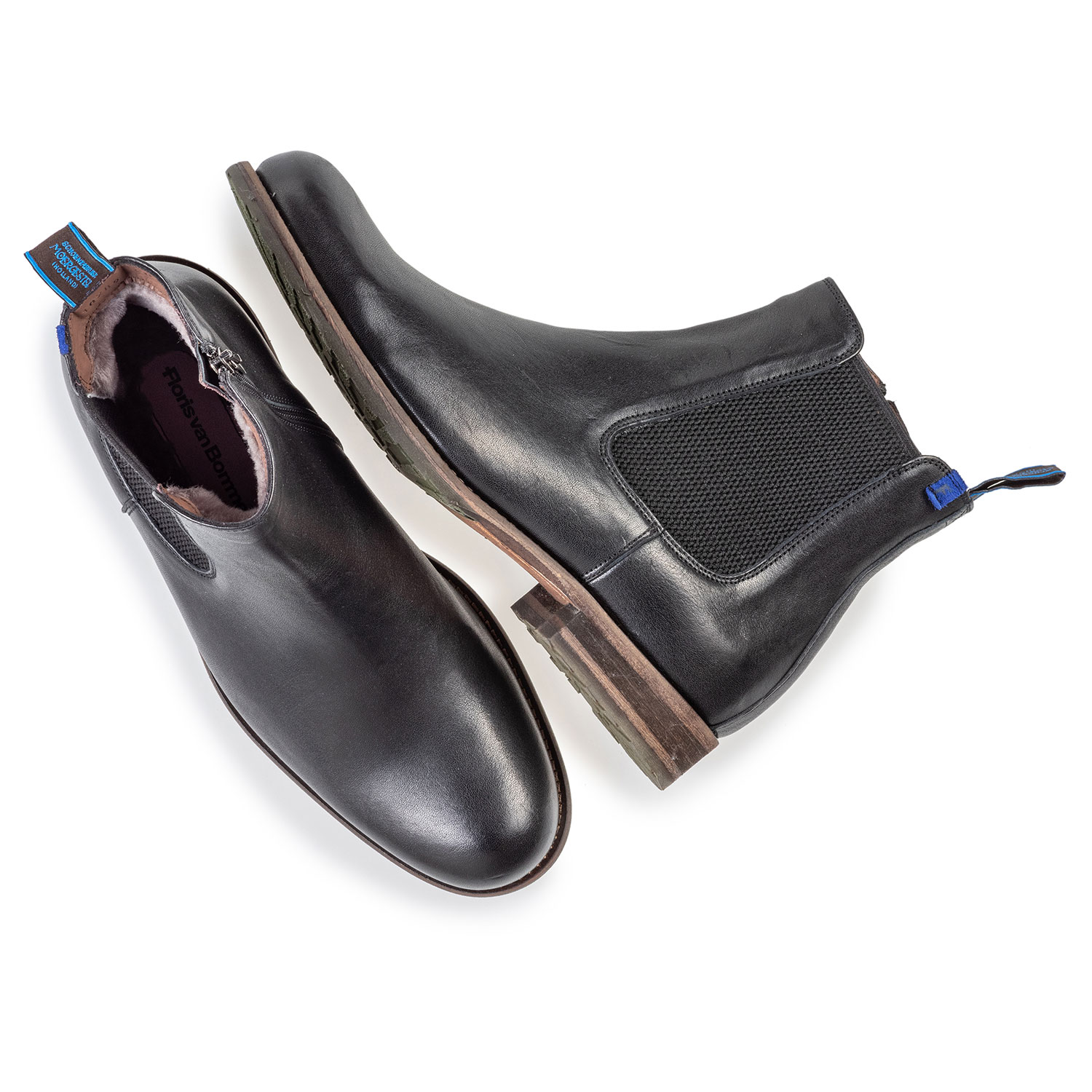 10289/20 - Mit Lammfell gefütterter Chelsea Boot schwarz 10289/20 - Mit Lammfell gefütterter Chelsea Boot schwarz