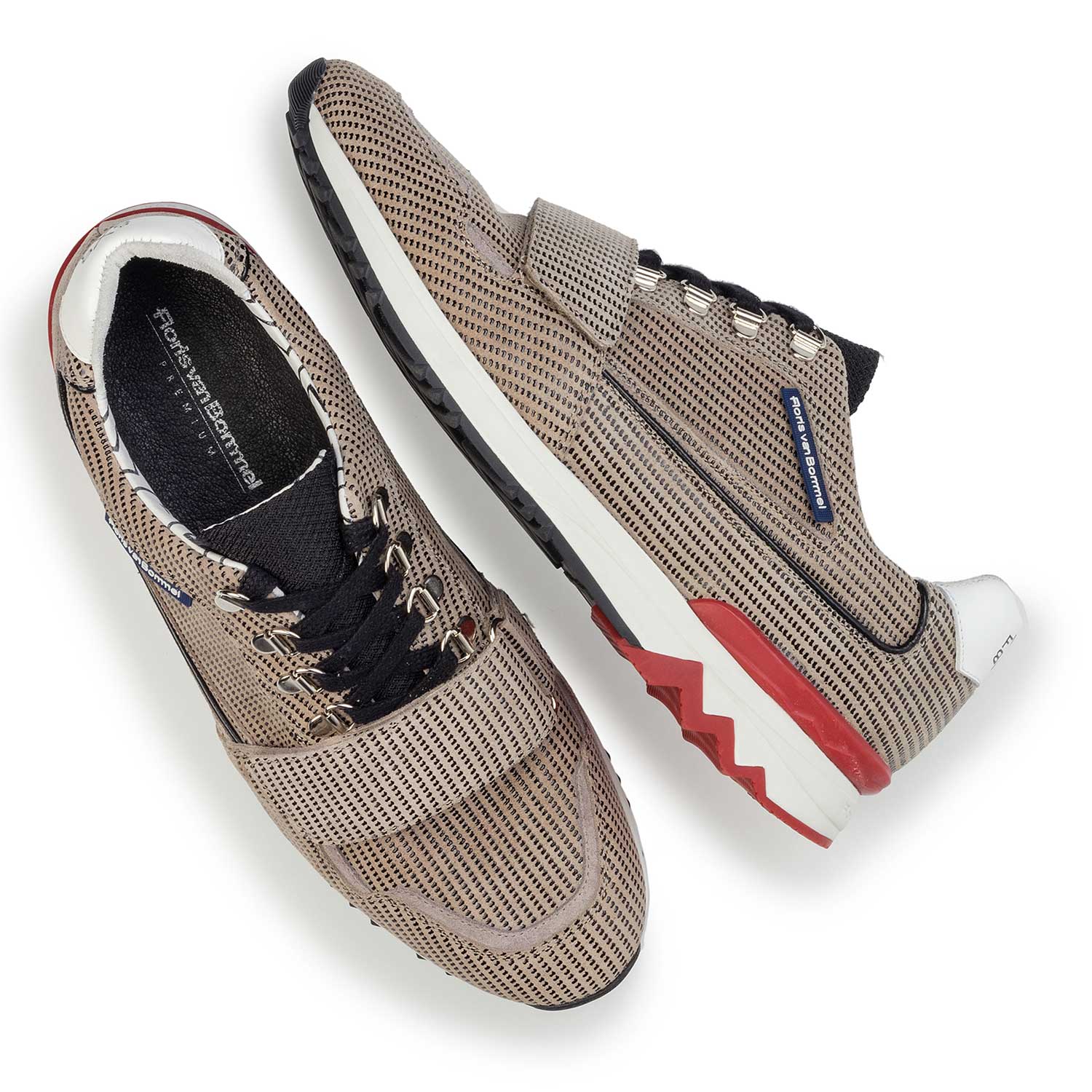 16221/01 - Premium sand-coloured suede leather sneaker with velcro fastening 16221/01 - Premium sand-coloured suede leather sneaker with velcro fastening