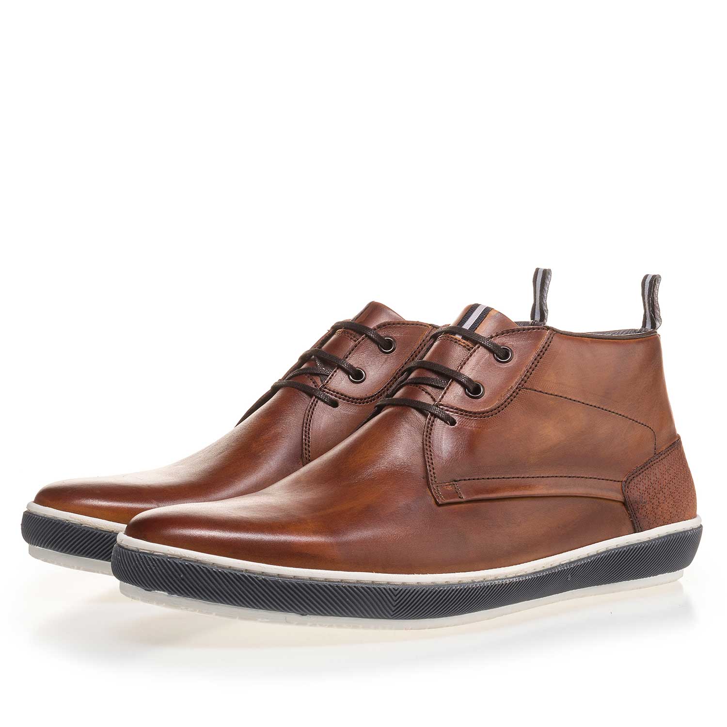 10989/04 - Cognac-coloured calf's leather lace boot 10989/04 - Cognac-coloured calf's leather lace boot