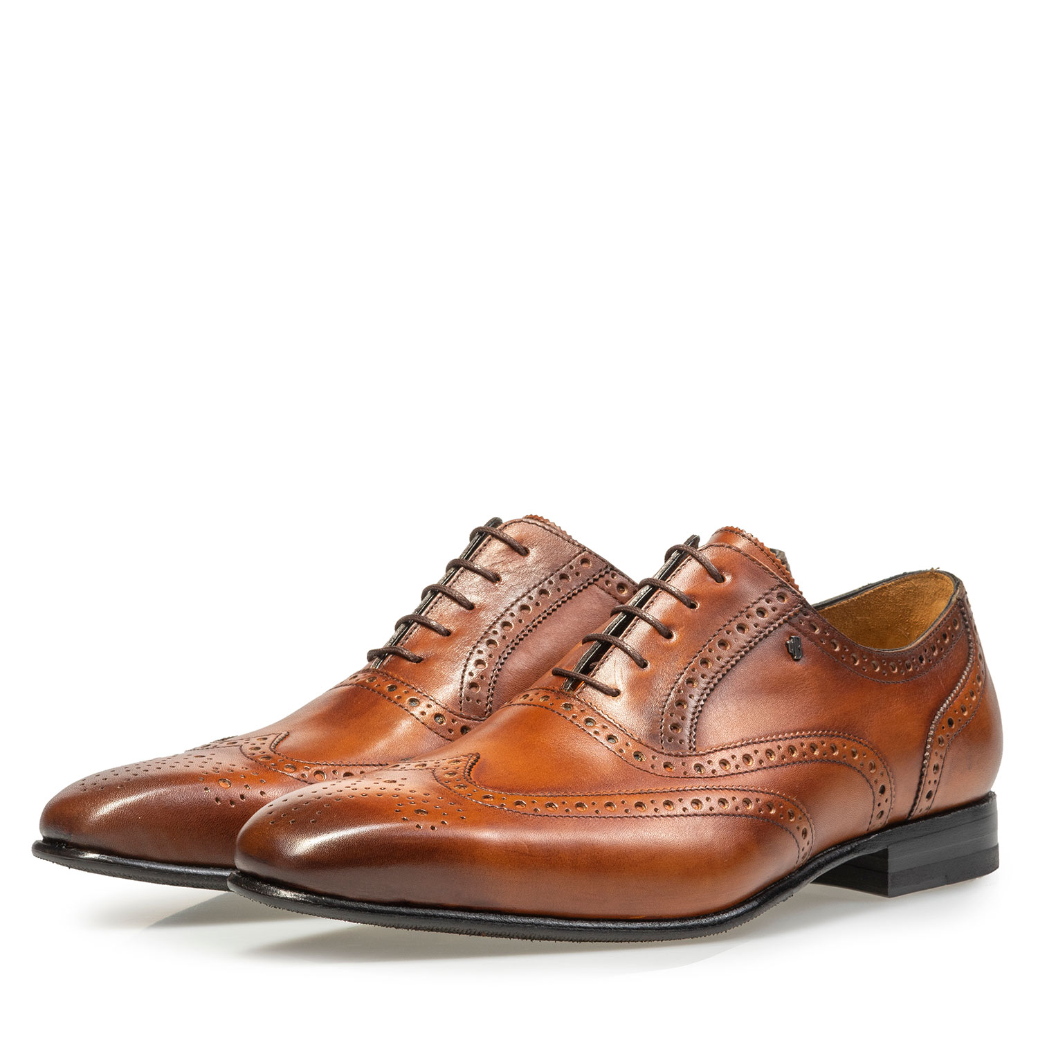19295/03 - Dunkler cognacfarbener Kalbsleder-Brogue 19295/03 - Dunkler cognacfarbener Kalbsleder-Brogue