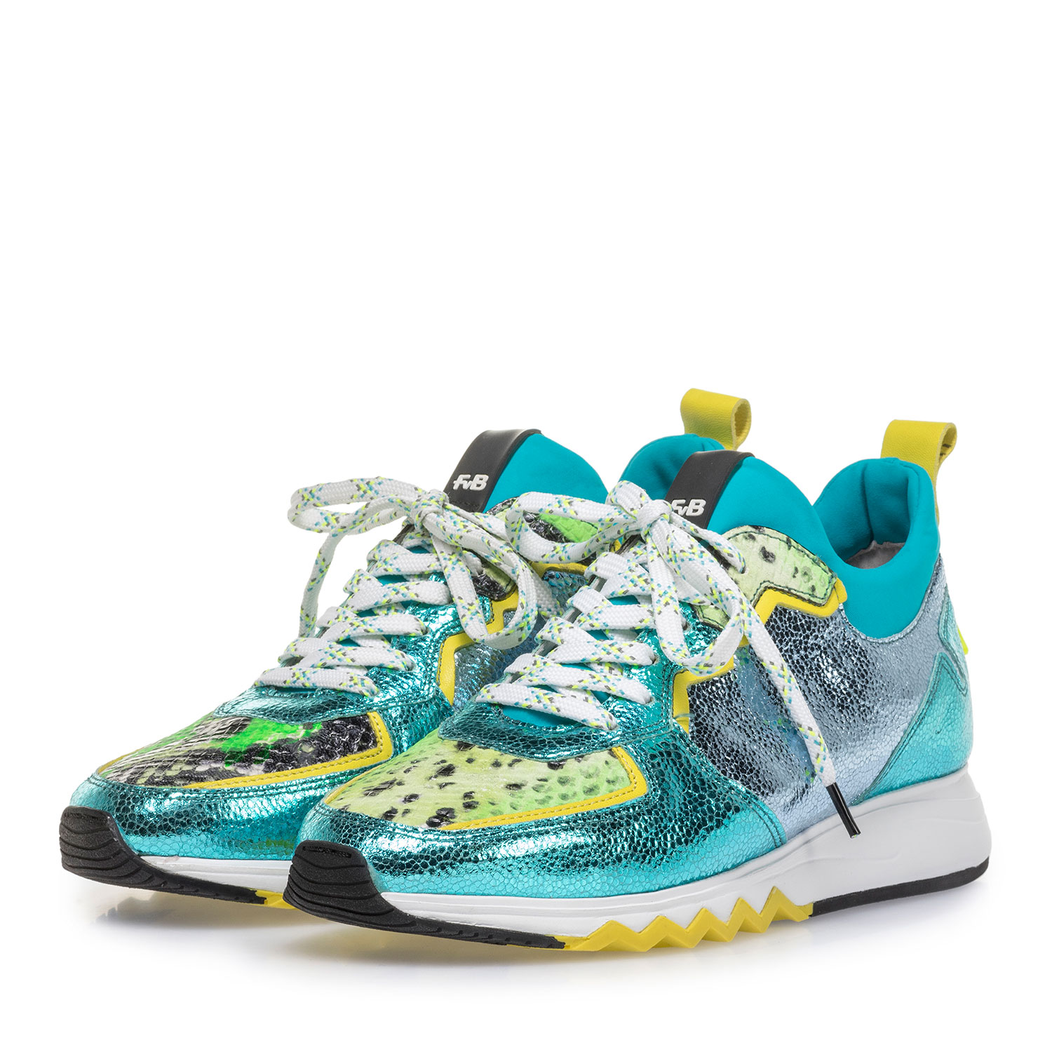 85309/08 - Sneaker with light blue metallic print 85309/08 - Sneaker with light blue metallic print
