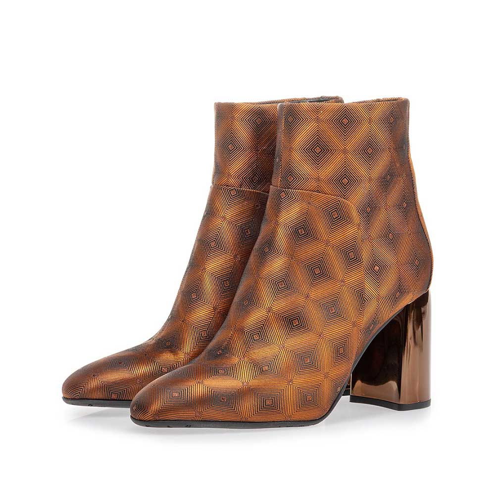 85667/02 - Stiefelette Textil mit Print braun 85667/02 - Stiefelette Textil mit Print braun