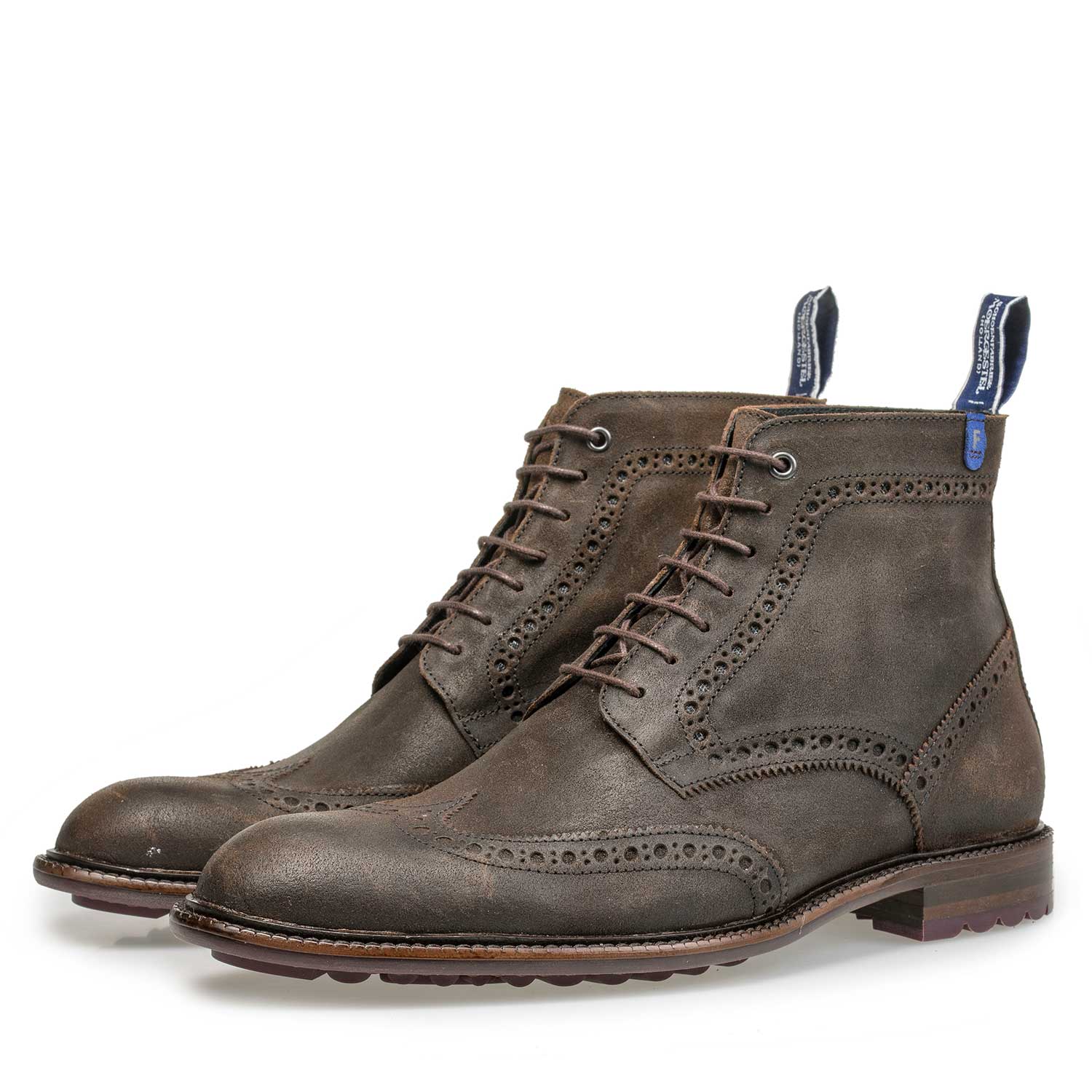 10506/05 - Brauner Brogue-Schnürstiefel aus Wildleder 10506/05 - Brauner Brogue-Schnürstiefel aus Wildleder
