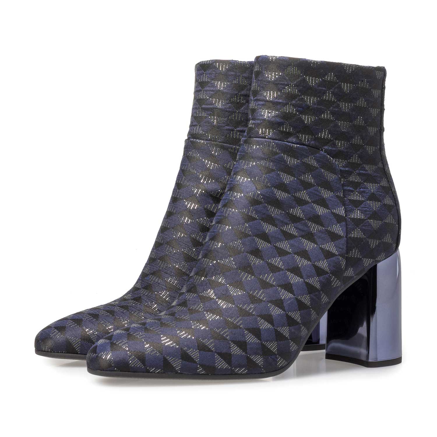 85624/05 - Blaue Stiefelette mit Grafikprint 85624/05 - Blaue Stiefelette mit Grafikprint