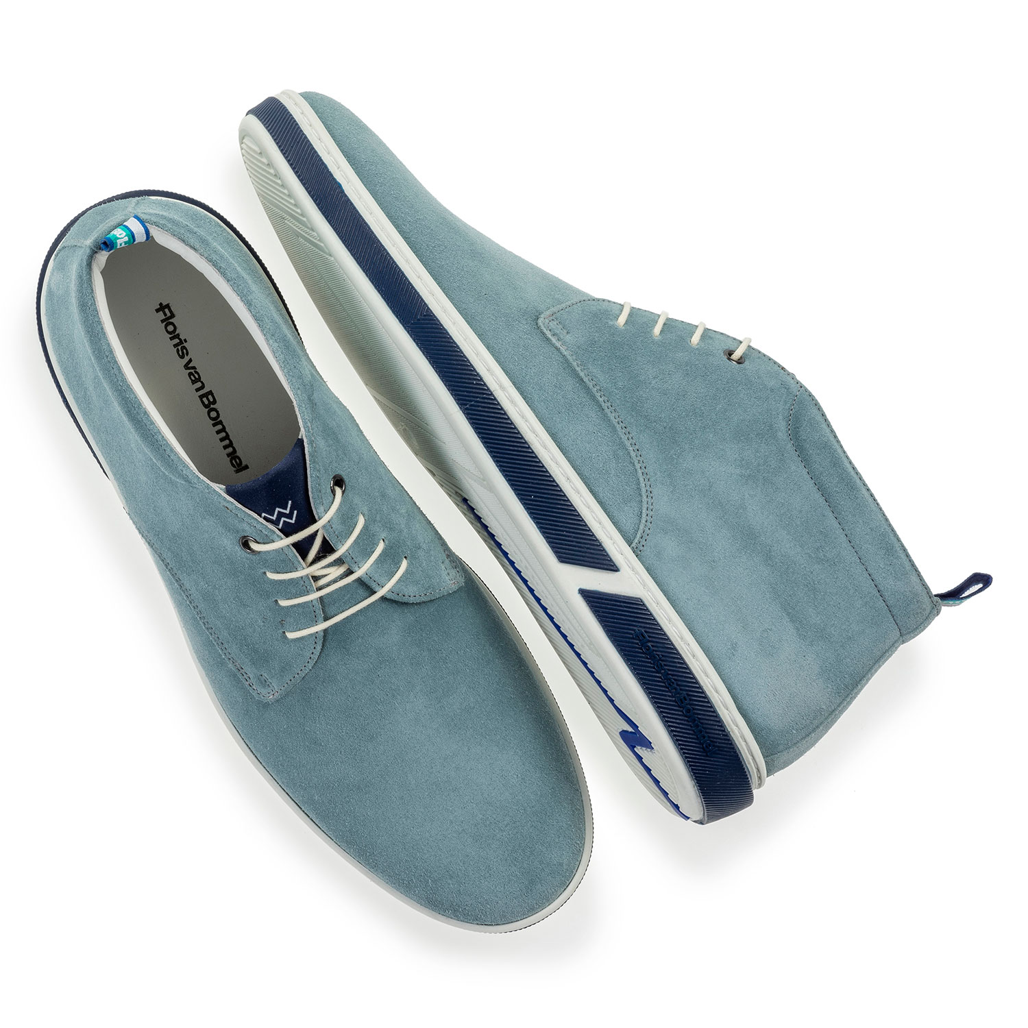 20350/03 - Hellblauer Wildleder-Schnürstiefel 20350/03 - Hellblauer Wildleder-Schnürstiefel