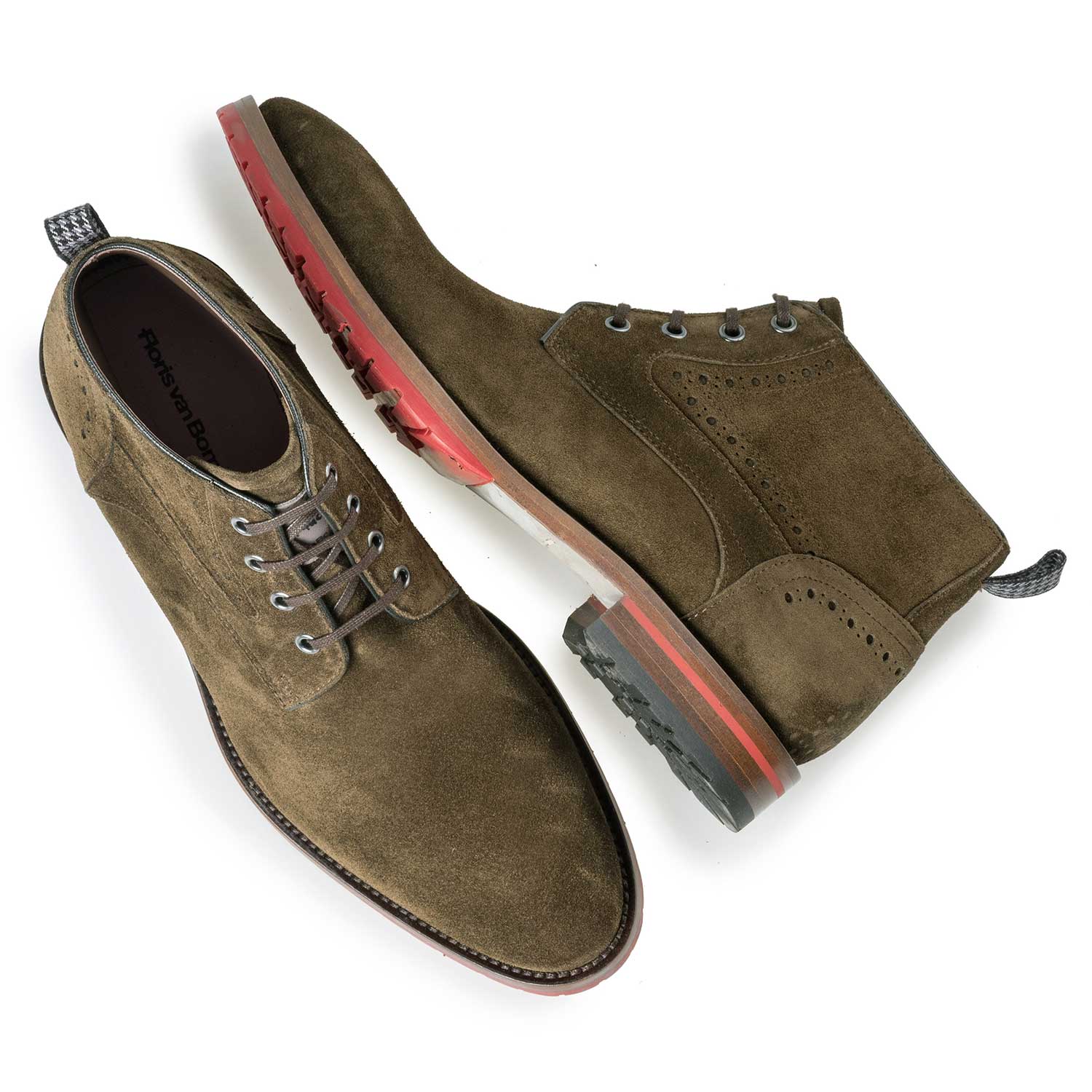 10317/05 - Braun/olivgrüner Wildleder-Schnürschuh 10317/05 - Braun/olivgrüner Wildleder-Schnürschuh