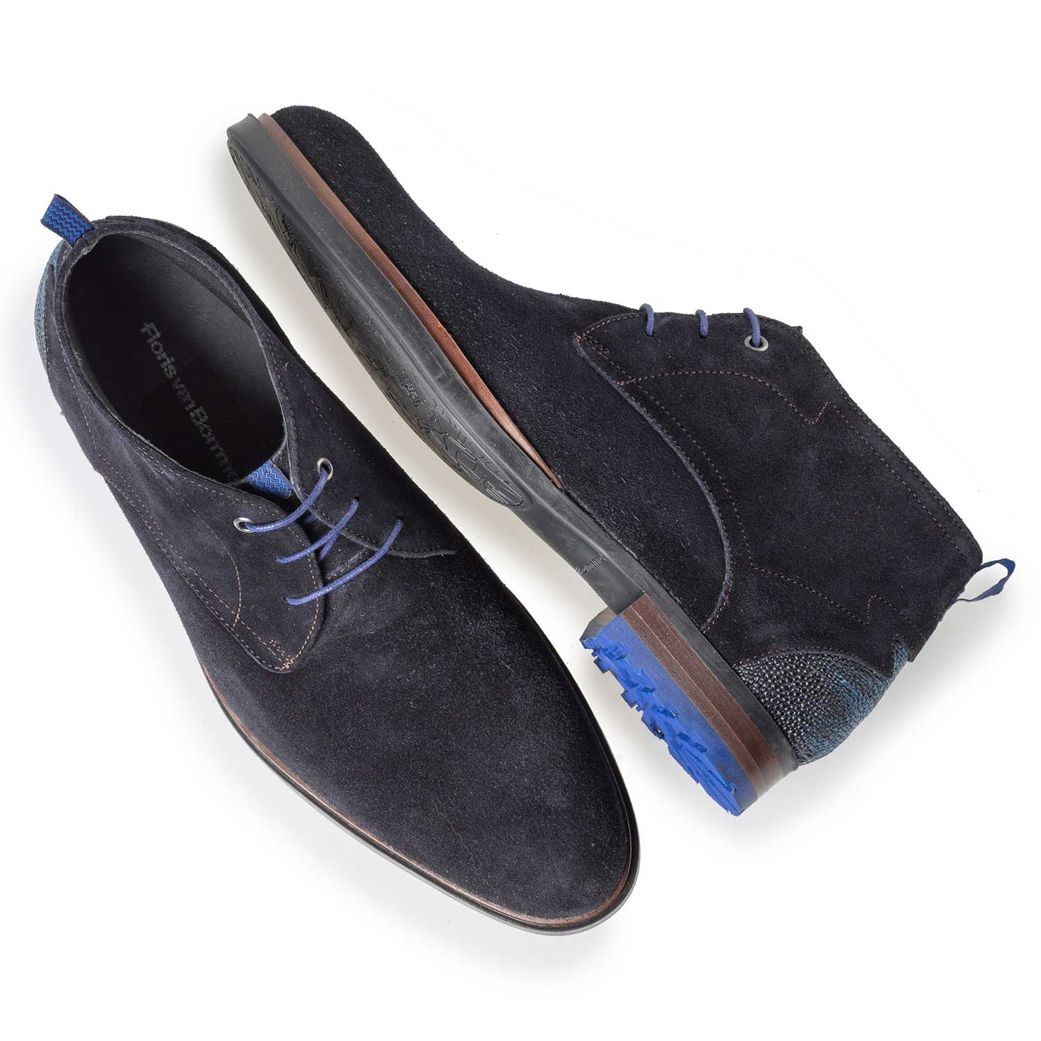 10947/10 - Dark blue suede leather lace boot 10947/10 - Dark blue suede leather lace boot