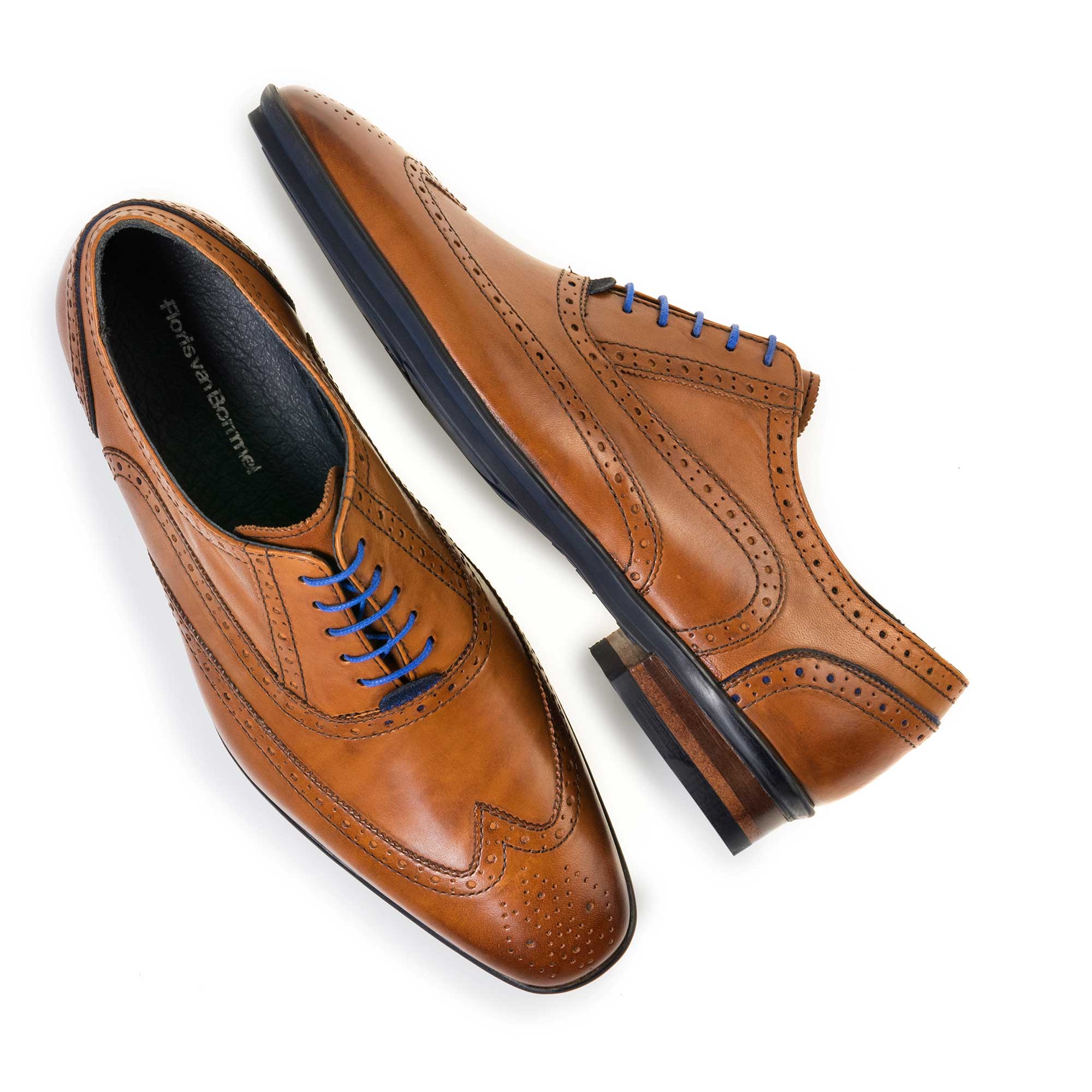 19025/02 - Cognacfarbener Brogue Leder Schnürschuh 19025/02 - Cognacfarbener Brogue Leder Schnürschuh