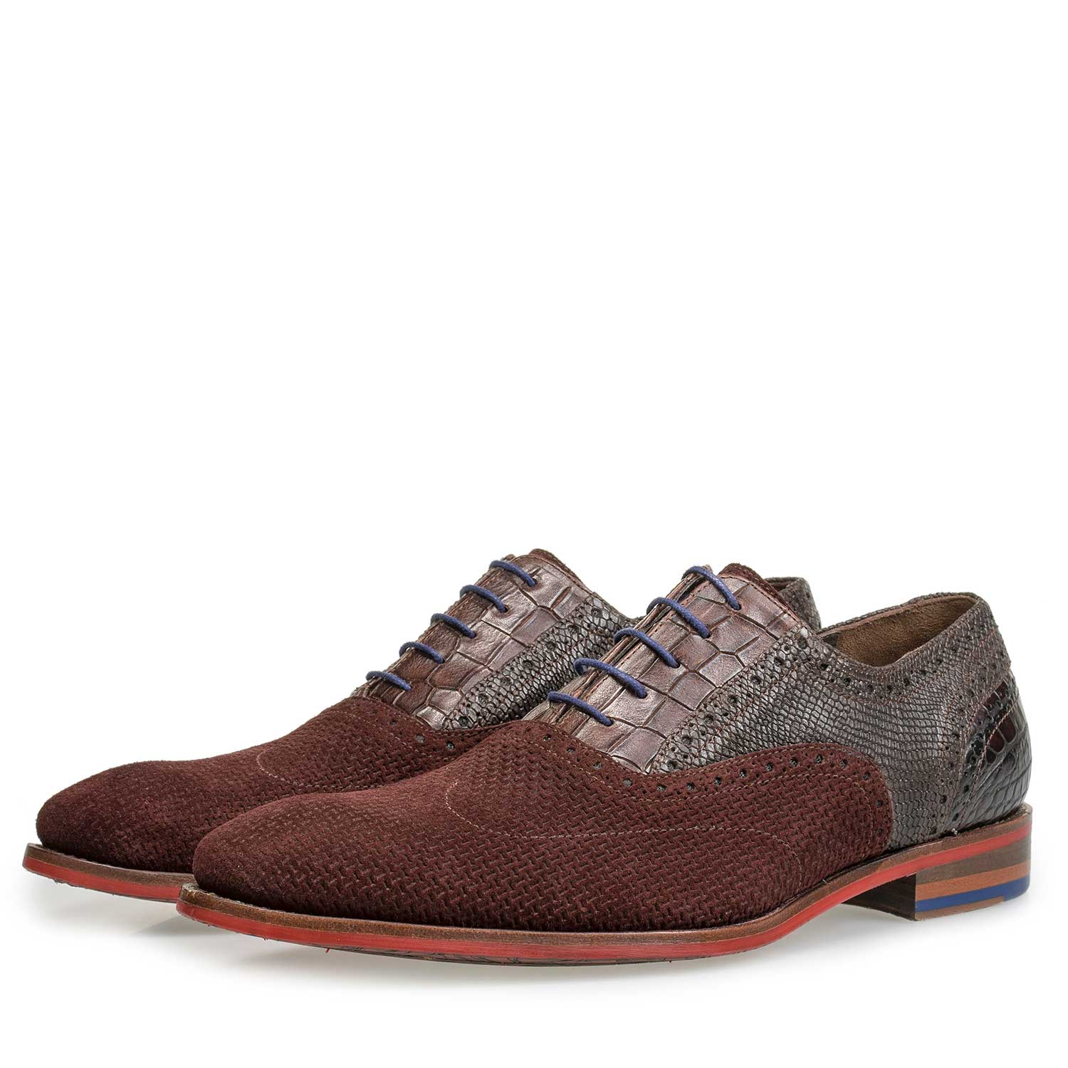 19114/26 - Bordeauxroter Brogue Schnürschuh 19114/26 - Bordeauxroter Brogue Schnürschuh