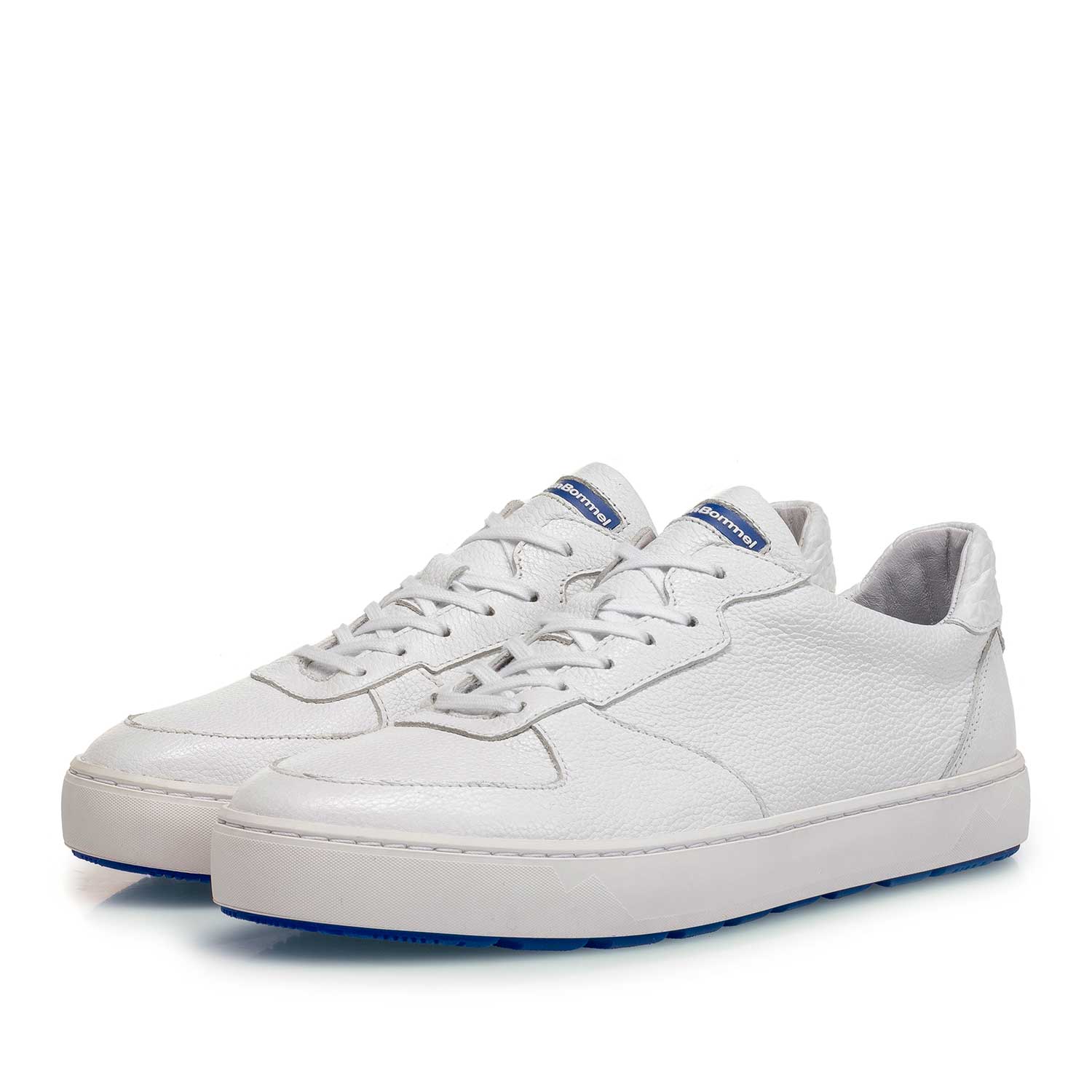 85272/16 - Weißer fein strukturierter Kalbsleder-Sneaker 85272/16 - Weißer fein strukturierter Kalbsleder-Sneaker