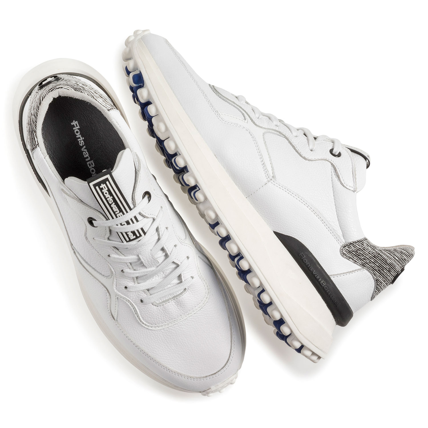 16301/14 - White calf leather sneaker with fine structure 16301/14 - White calf leather sneaker with fine structure