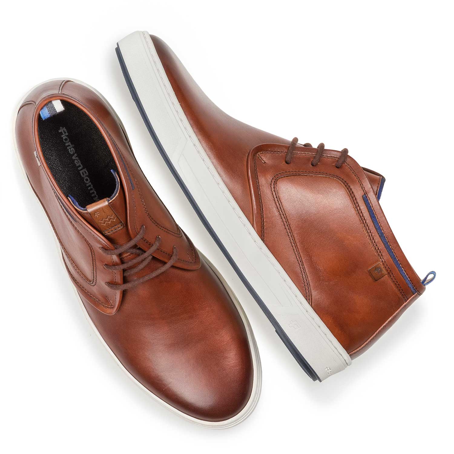 10466/13 - Dunkler cognacfarbener Kalbsleder-Schnürstiefel 10466/13 - Dunkler cognacfarbener Kalbsleder-Schnürstiefel