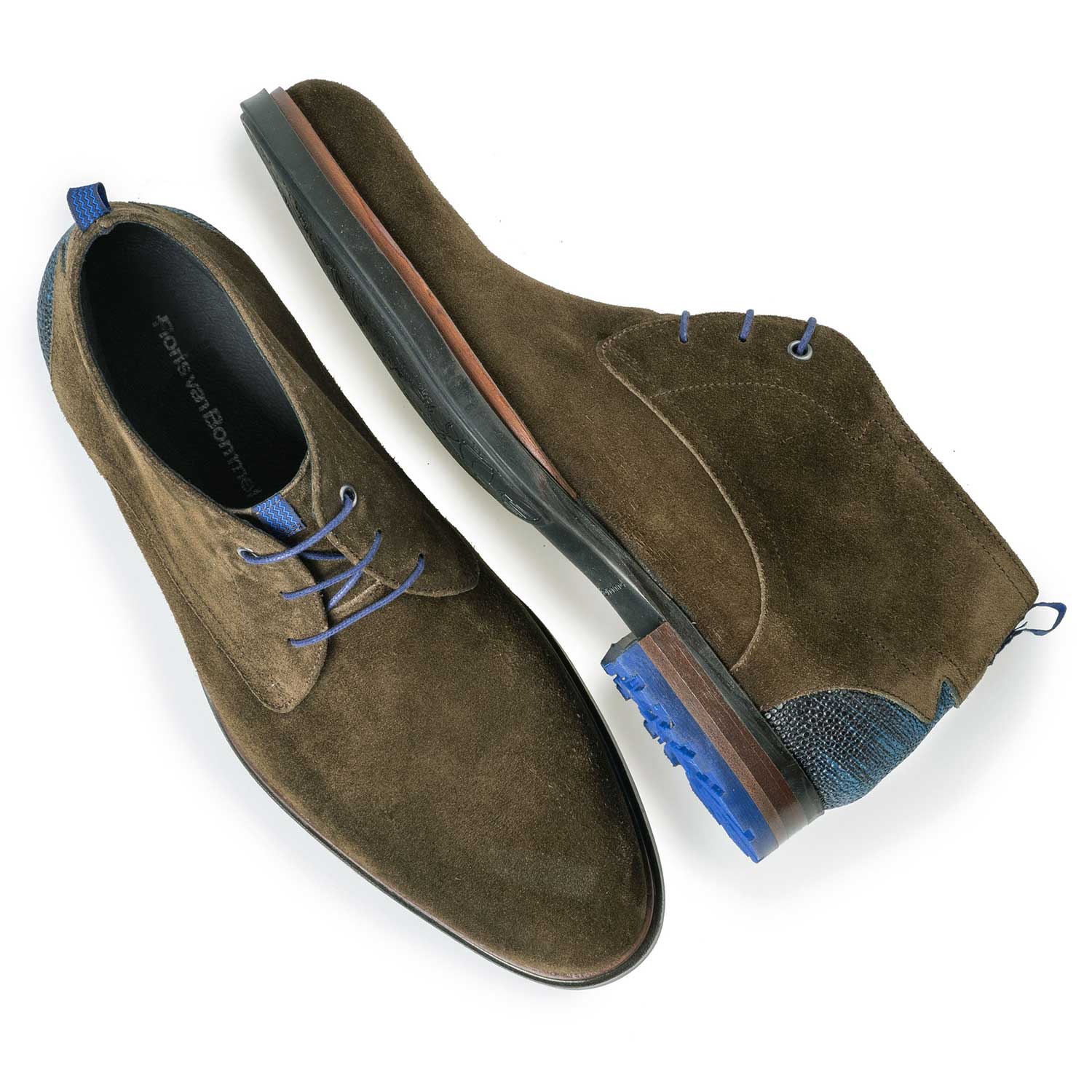 10947/12 - Olive green calf’s suede leather lace boot 10947/12 - Olive green calf’s suede leather lace boot