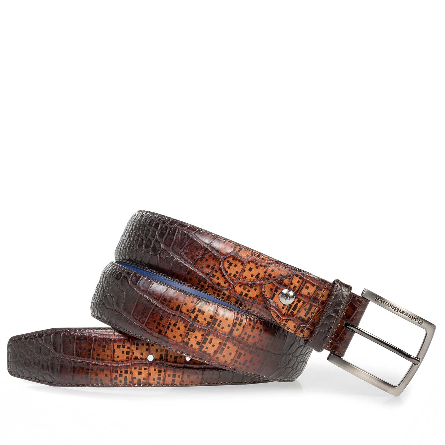 75202/24 - Cognacfarbener Premium Krokoleder-Gürtel 75202/24 - Cognacfarbener Premium Krokoleder-Gürtel