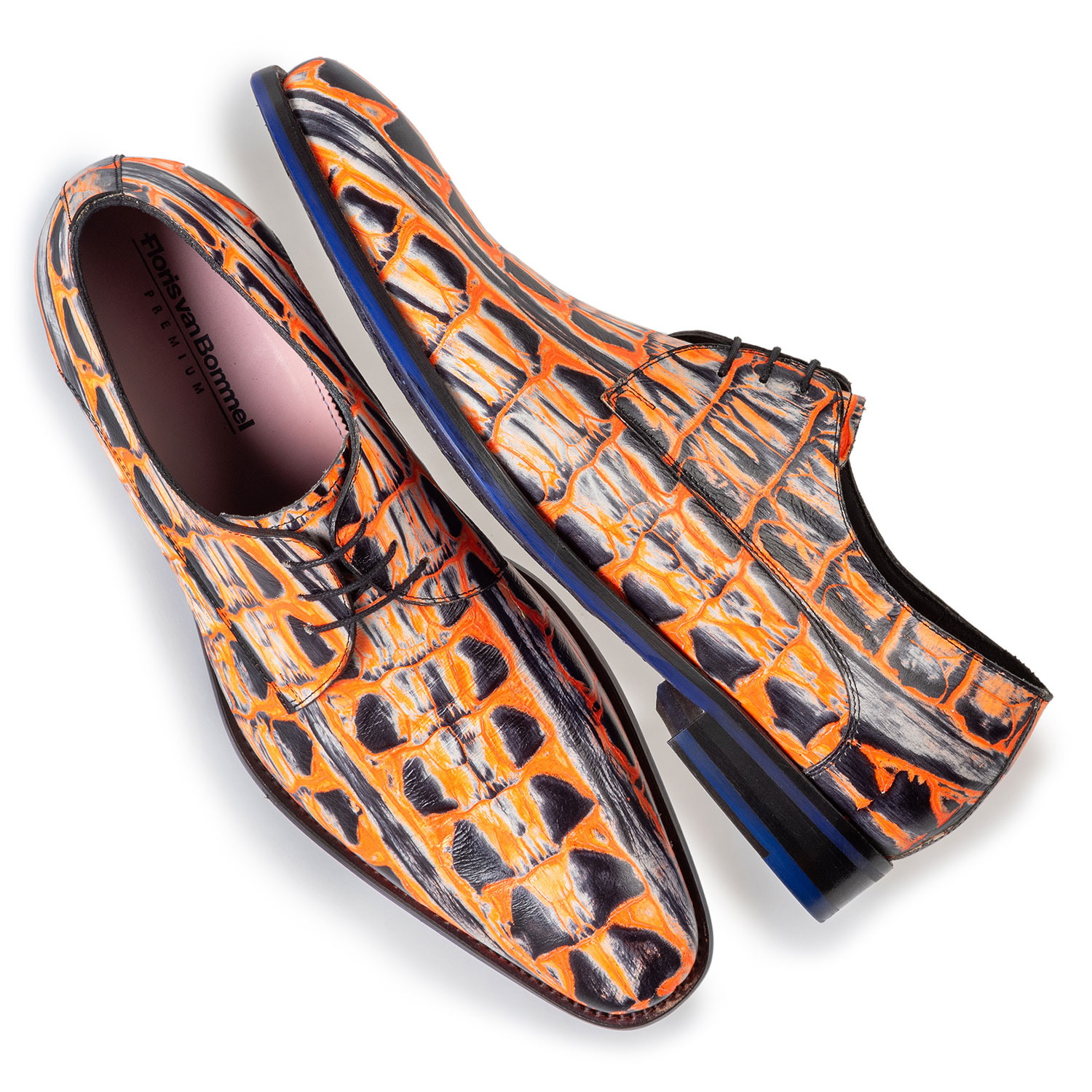 18204/04 - Schnürschuh Krokoprint orange 18204/04 - Schnürschuh Krokoprint orange