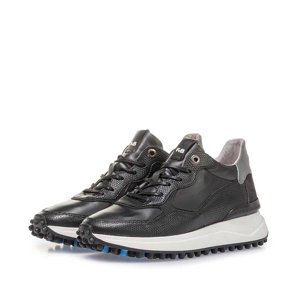 85307/01 - Schwarzer Leder-Sneaker mit Print 85307/01 - Schwarzer Leder-Sneaker mit Print