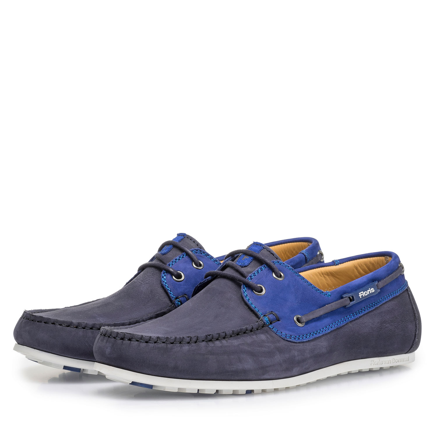 15035/12 - Blauer Nubukleder-Bootsschuh 15035/12 - Blauer Nubukleder-Bootsschuh