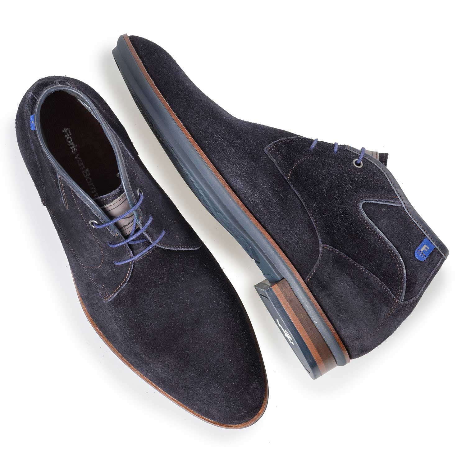 10156/03 - Dunkelblauer Wildleder-Schnürstiefel 10156/03 - Dunkelblauer Wildleder-Schnürstiefel