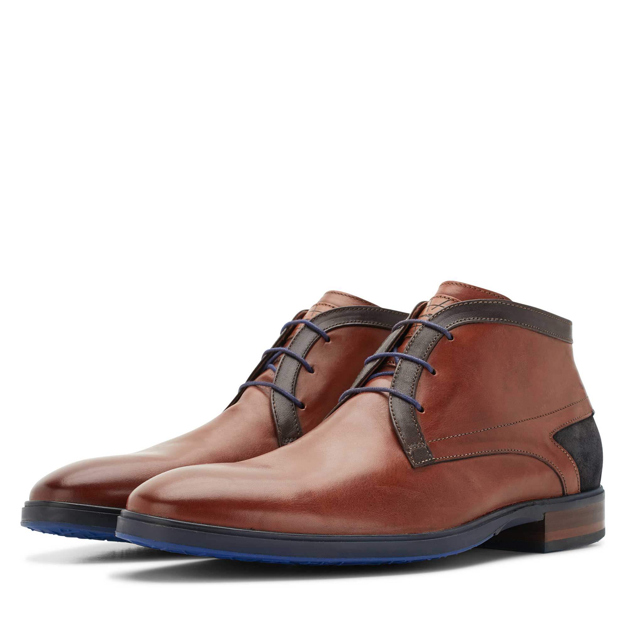 10876/14 - Floris van Bommel cognac-coloured men’s leather lace boot 10876/14 - Floris van Bommel cognac-coloured men’s leather lace boot