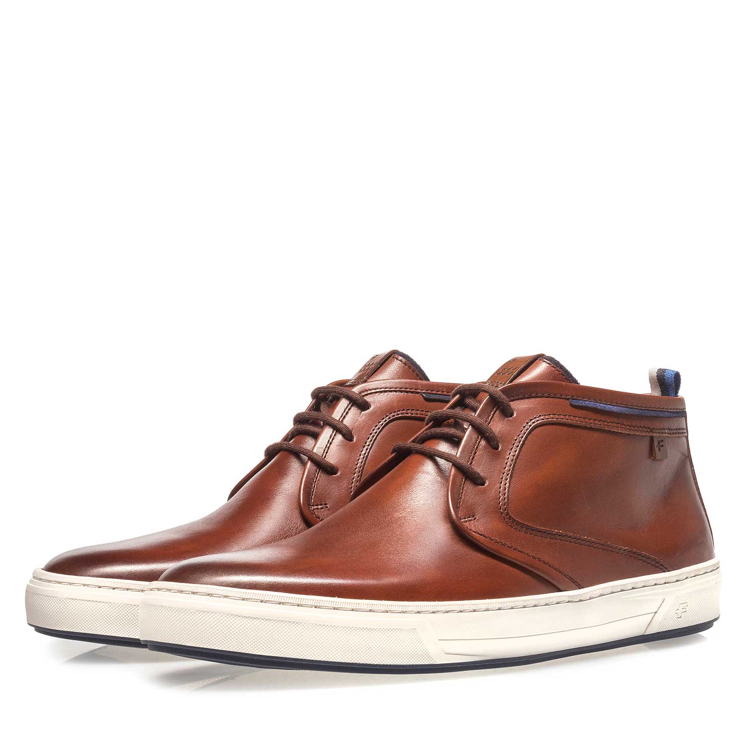 10466/13 - Dunkler cognacfarbener Kalbsleder-Schnürstiefel 10466/13 - Dunkler cognacfarbener Kalbsleder-Schnürstiefel