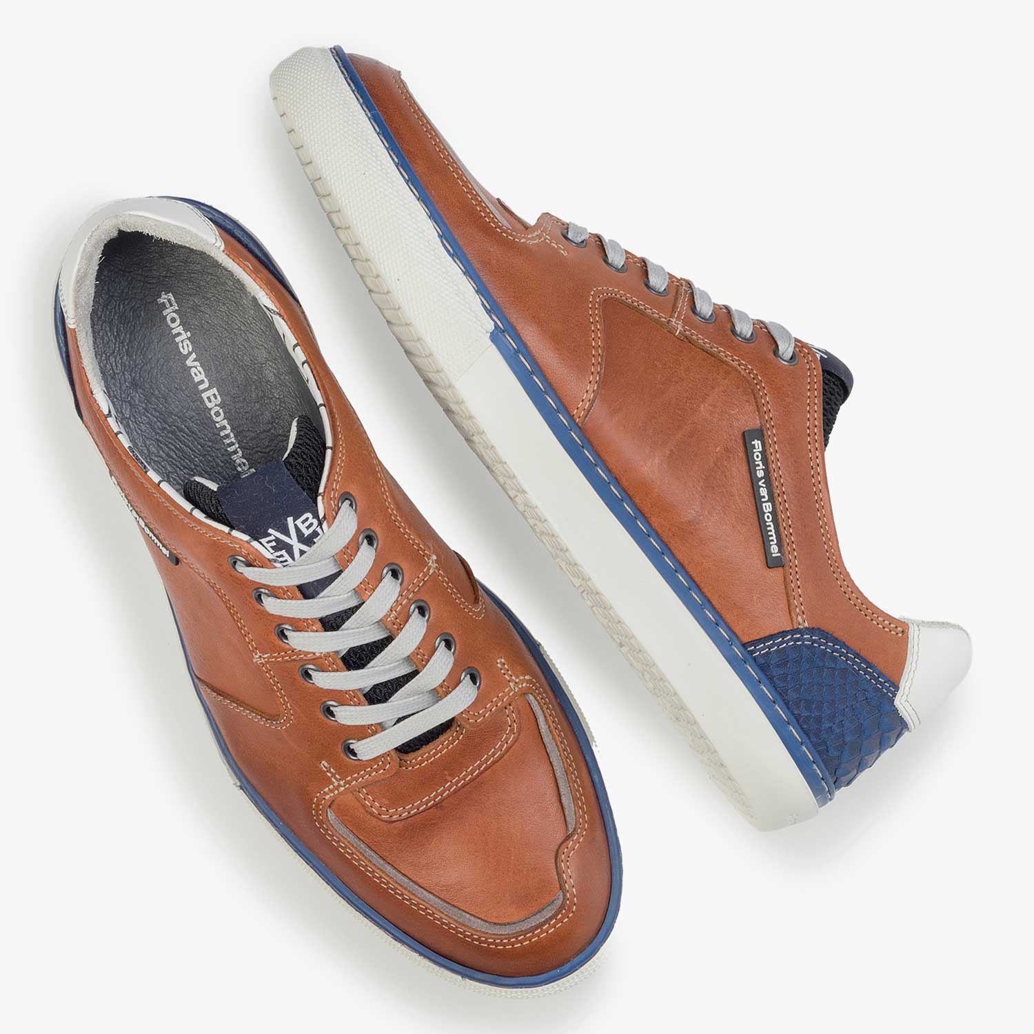 16252/01 - Cognac-coloured sneaker made of calf's leather 16252/01 - Cognac-coloured sneaker made of calf's leather