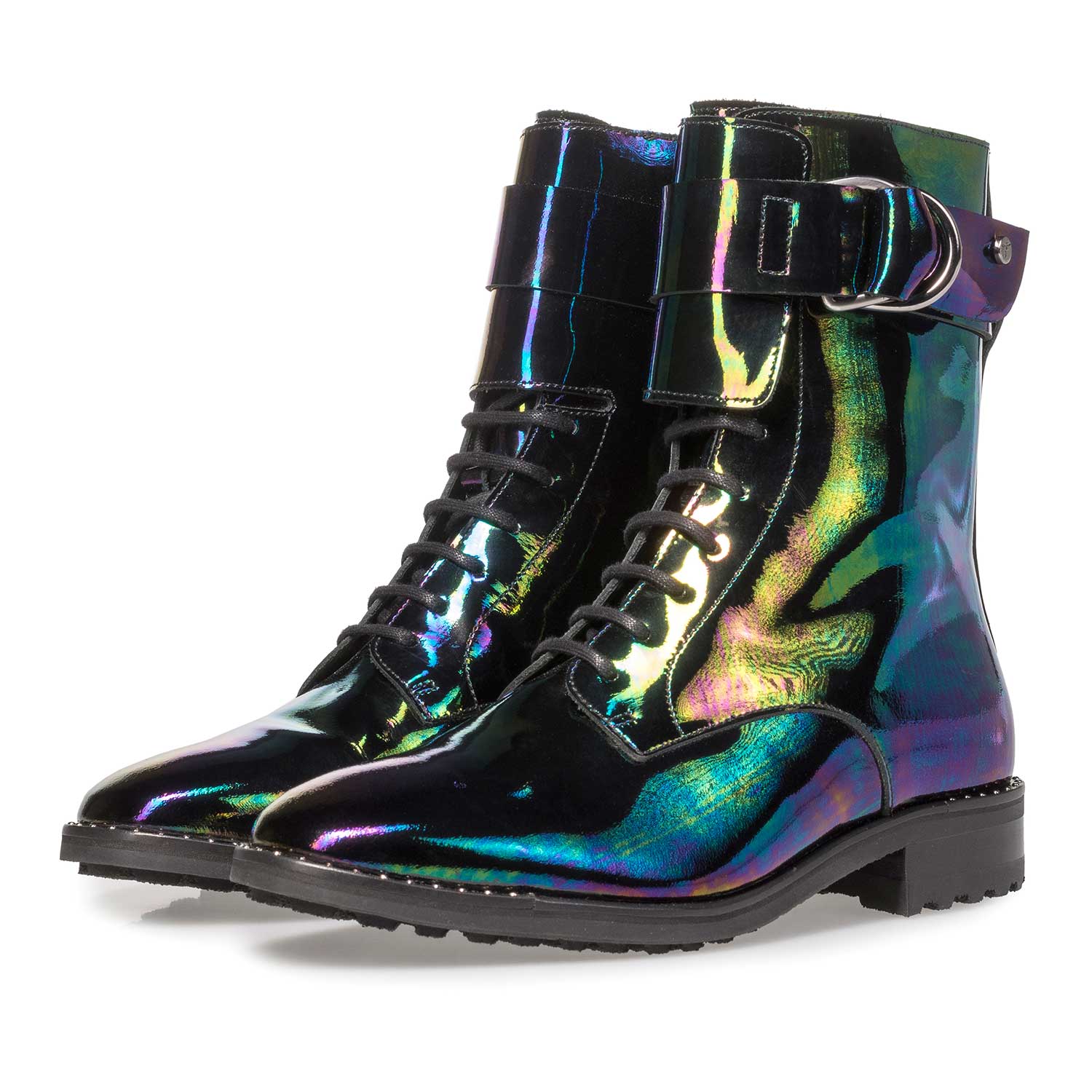 85711/00 - Mehrfarbiger Lackleder-Schnürstiefel 85711/00 - Mehrfarbiger Lackleder-Schnürstiefel
