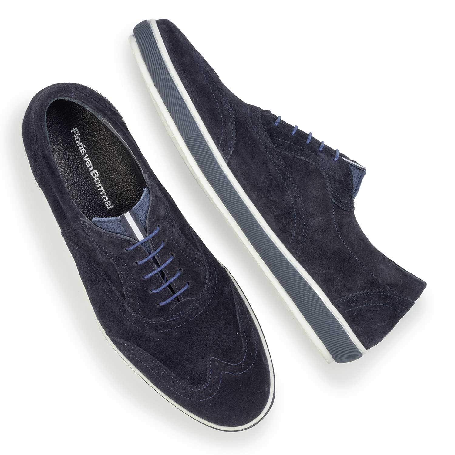 19036/39 - Dunkelblauer Brogue Wildleder Sneaker 19036/39 - Dunkelblauer Brogue Wildleder Sneaker