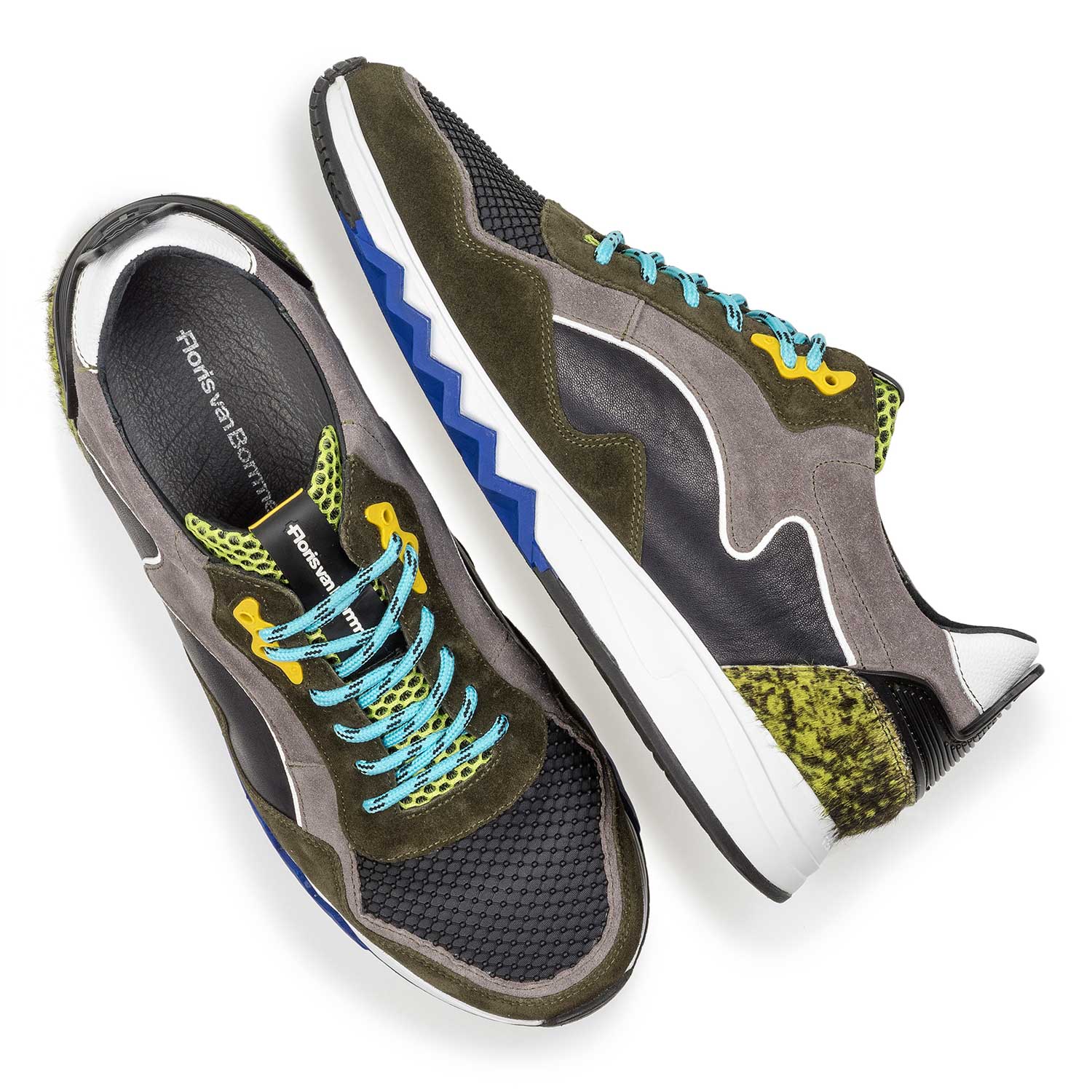 16092/08 - Grün-gelber Wildleder-Sneaker 16092/08 - Grün-gelber Wildleder-Sneaker