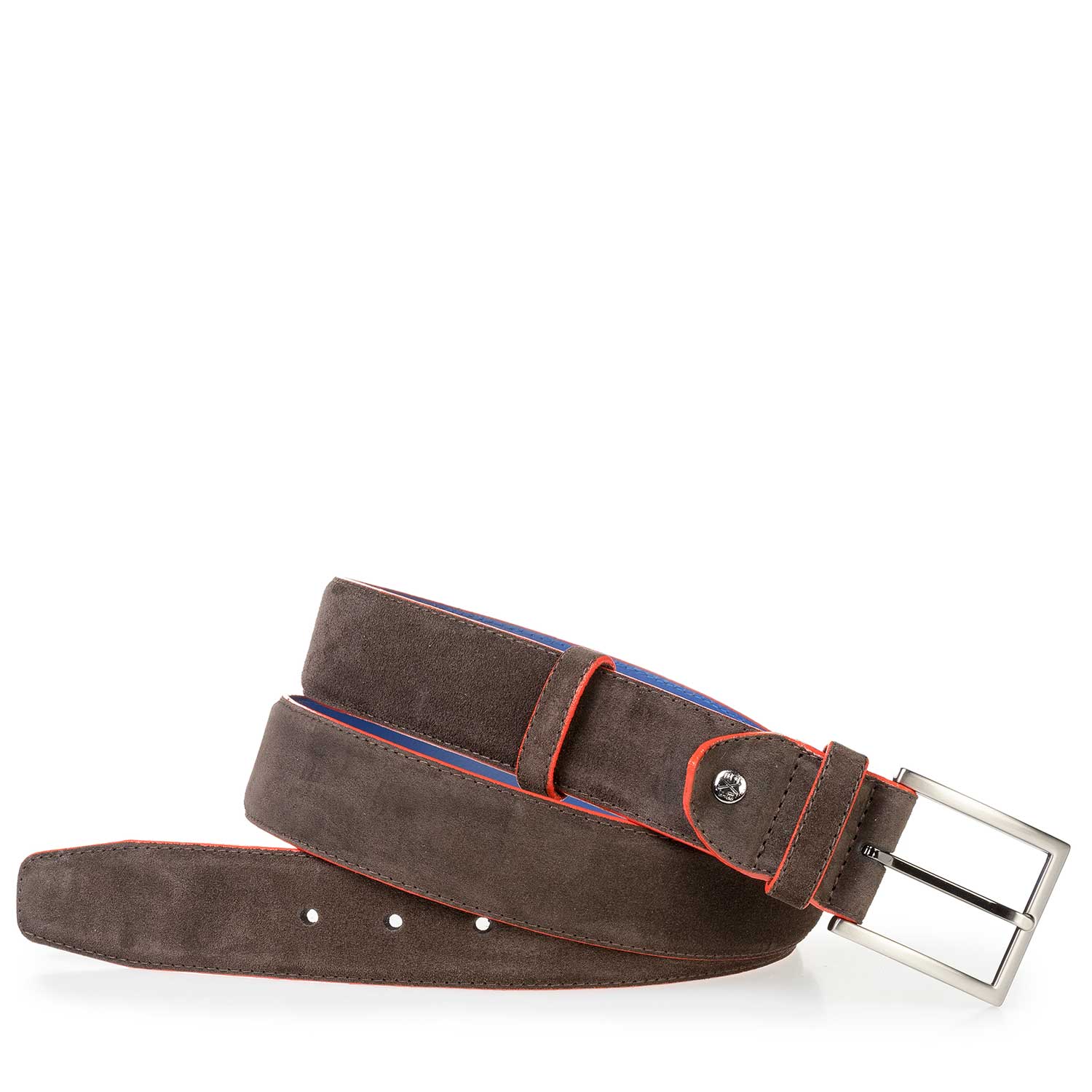 75037/15 - Dark brown suede leather belt 75037/15 - Dark brown suede leather belt