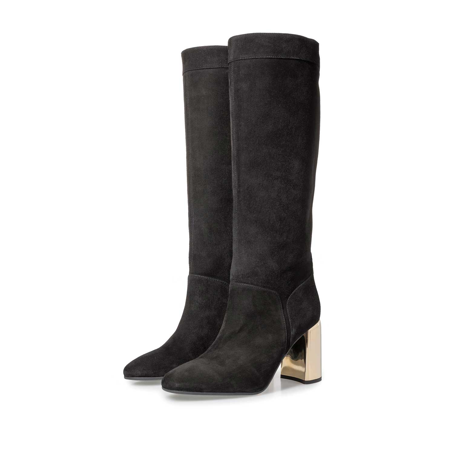 85708/00 - Black suede leather high boots 85708/00 - Black suede leather high boots