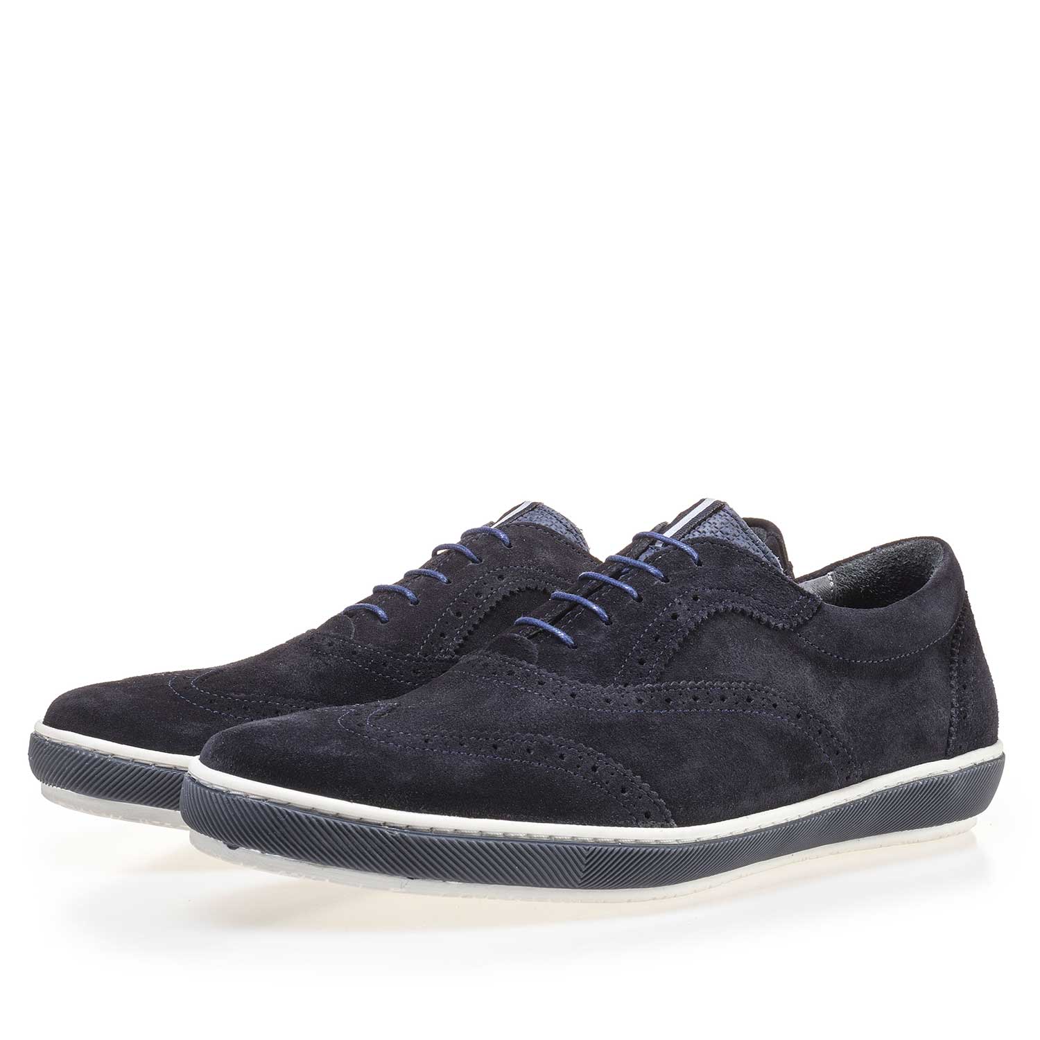 19036/39 - Dunkelblauer Wildleder Brogue-Schnürschuh 19036/39 - Dunkelblauer Wildleder Brogue-Schnürschuh