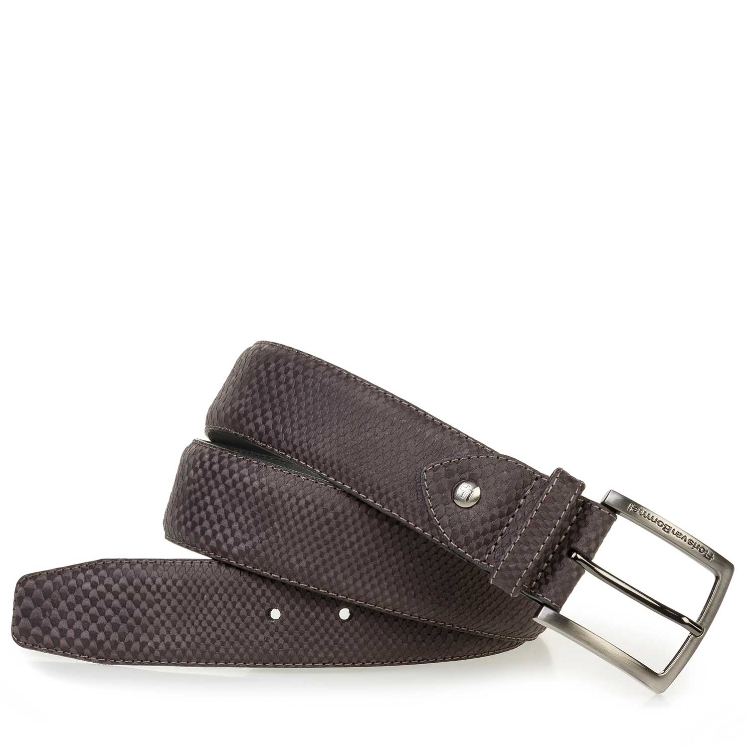 75189/74 - Grauer Kalbswildleder-Gürtel mit Nubukleder 75189/74 - Grauer Kalbswildleder-Gürtel mit Nubukleder