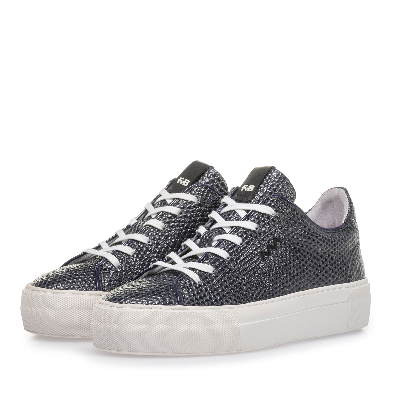 85297/01 - Dunkelblauer Sneaker mit schwarzem Print 85297/01 - Dunkelblauer Sneaker mit schwarzem Print