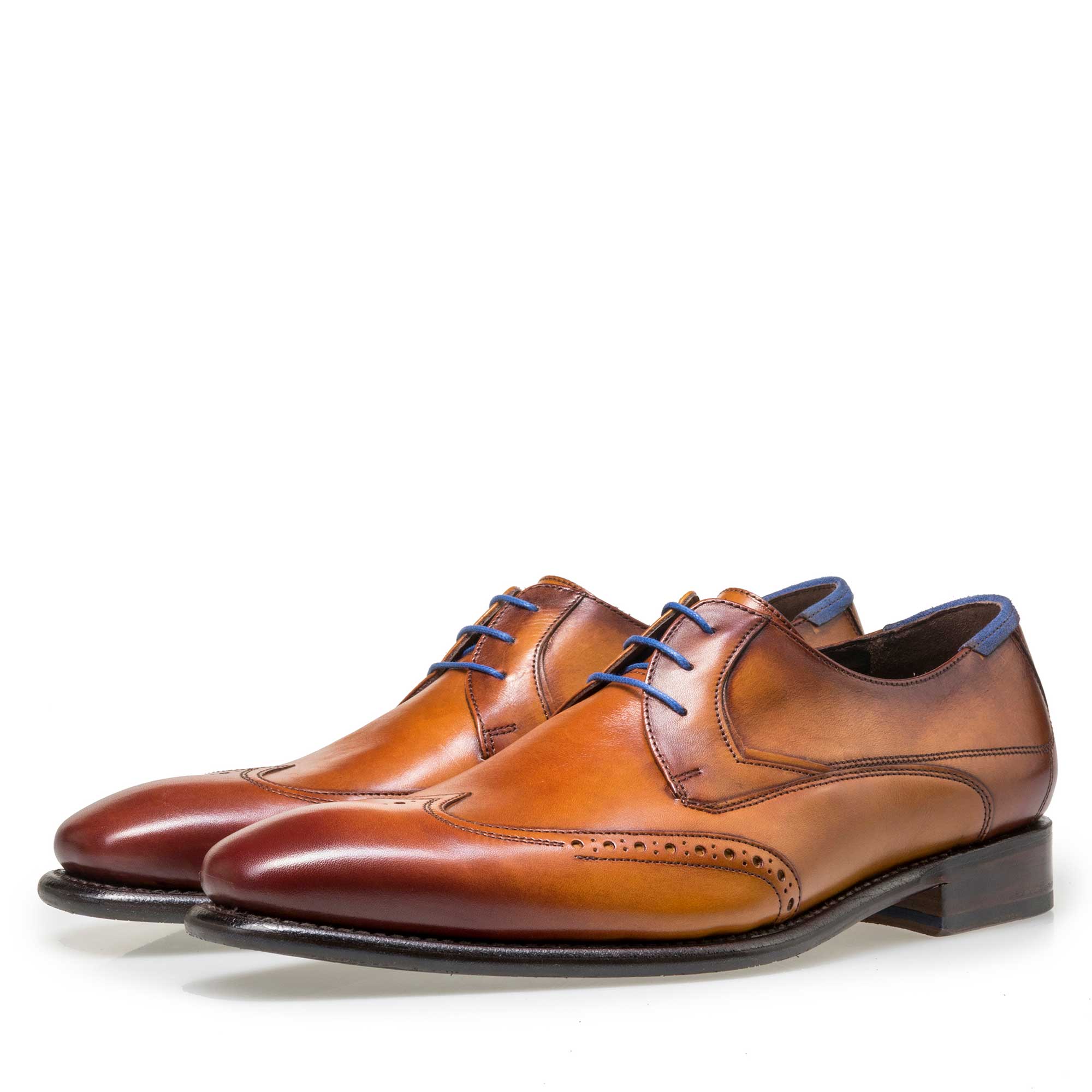 18039/02 - Floris van Bommel men’s light cognac-coloured leather lace shoe 18039/02 - Floris van Bommel men’s light cognac-coloured leather lace shoe