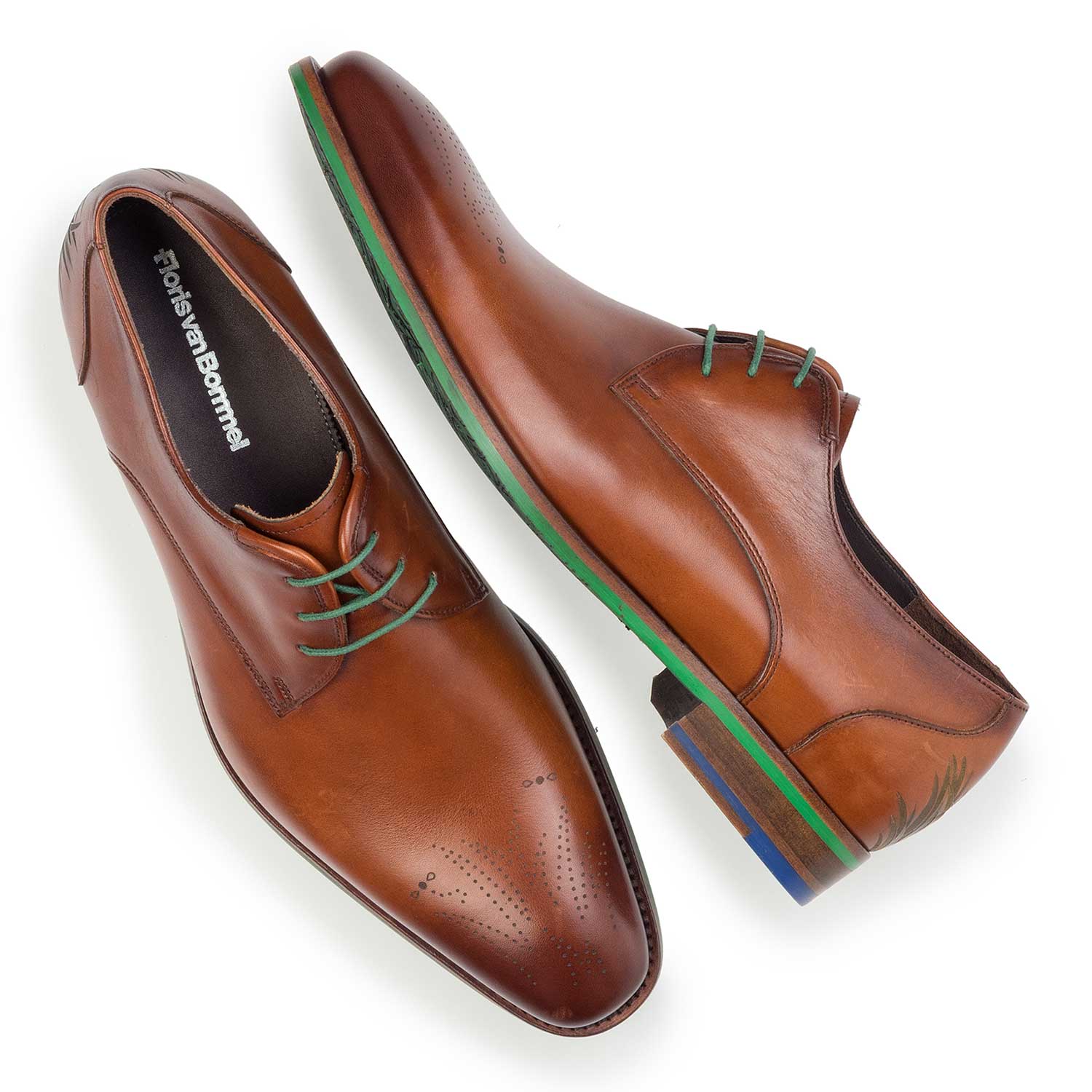 14193/02 - Dunkler Cognacfarbener Wildleder Schnürschuh 14193/02 - Dunkler Cognacfarbener Wildleder Schnürschuh