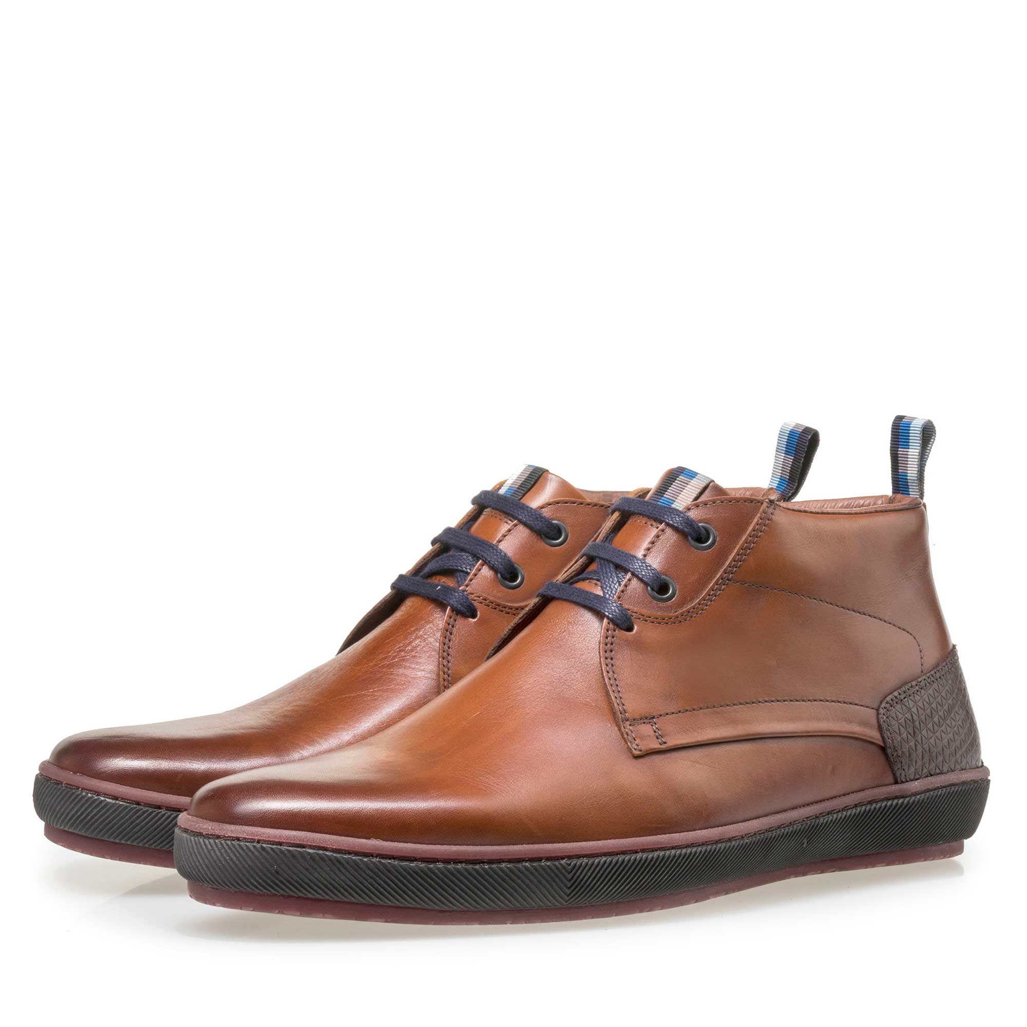 10989/00 - Floris van Bommel cognacfarbener Herren Leder Schnürstiefel 10989/00 - Floris van Bommel cognacfarbener Herren Leder Schnürstiefel