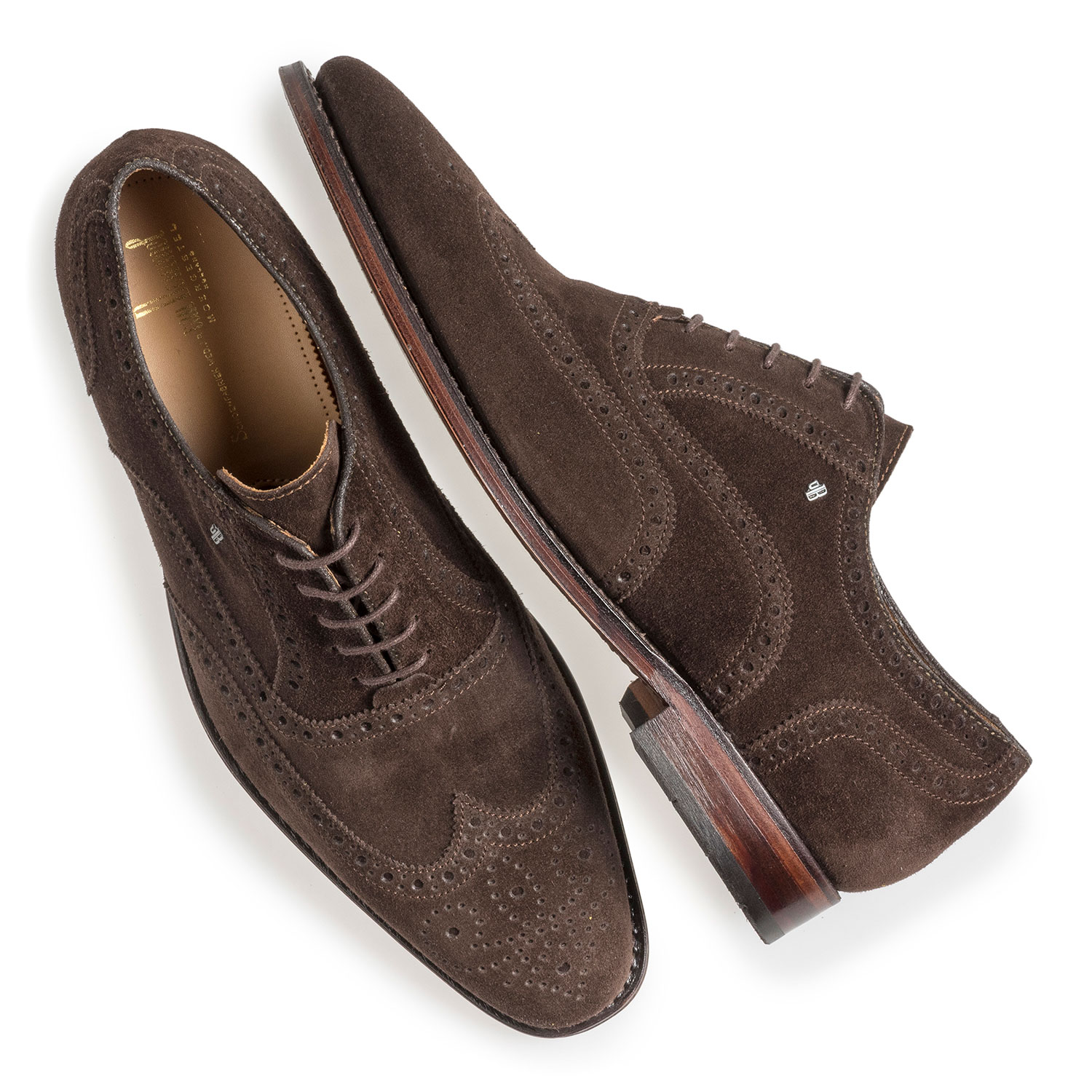 19125/02 - Dark brown suede leather brogue 19125/02 - Dark brown suede leather brogue