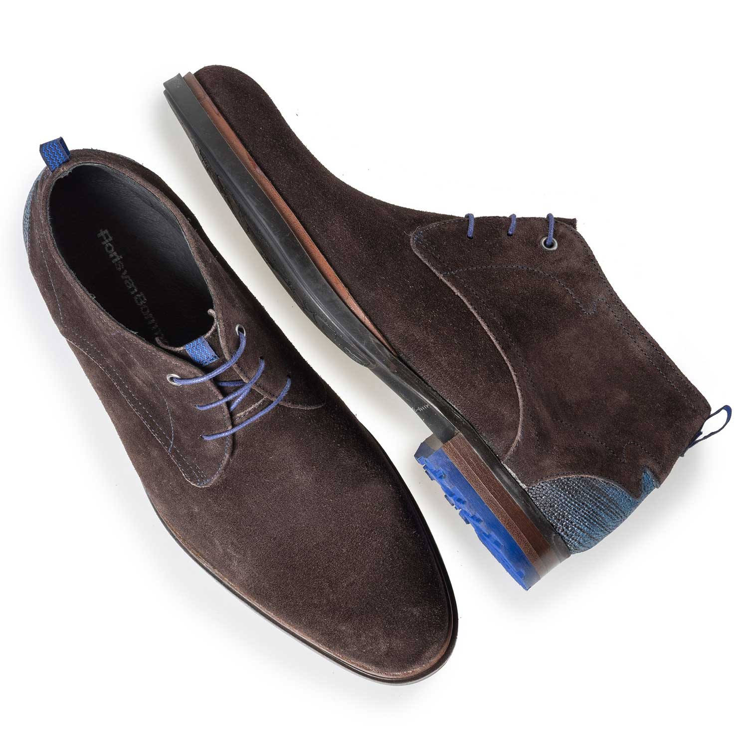 10947/11 - Dunkelbrauner Schnürstiefel aus Kalbswildleder 10947/11 - Dunkelbrauner Schnürstiefel aus Kalbswildleder