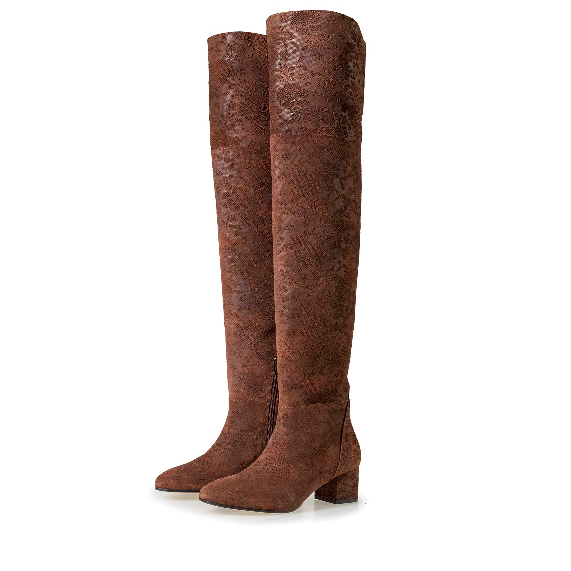85182/02 - Floris van Bommel rostbraune Damen Wildleder Overknee Stiefel 85182/02 - Floris van Bommel rostbraune Damen Wildleder Overknee Stiefel