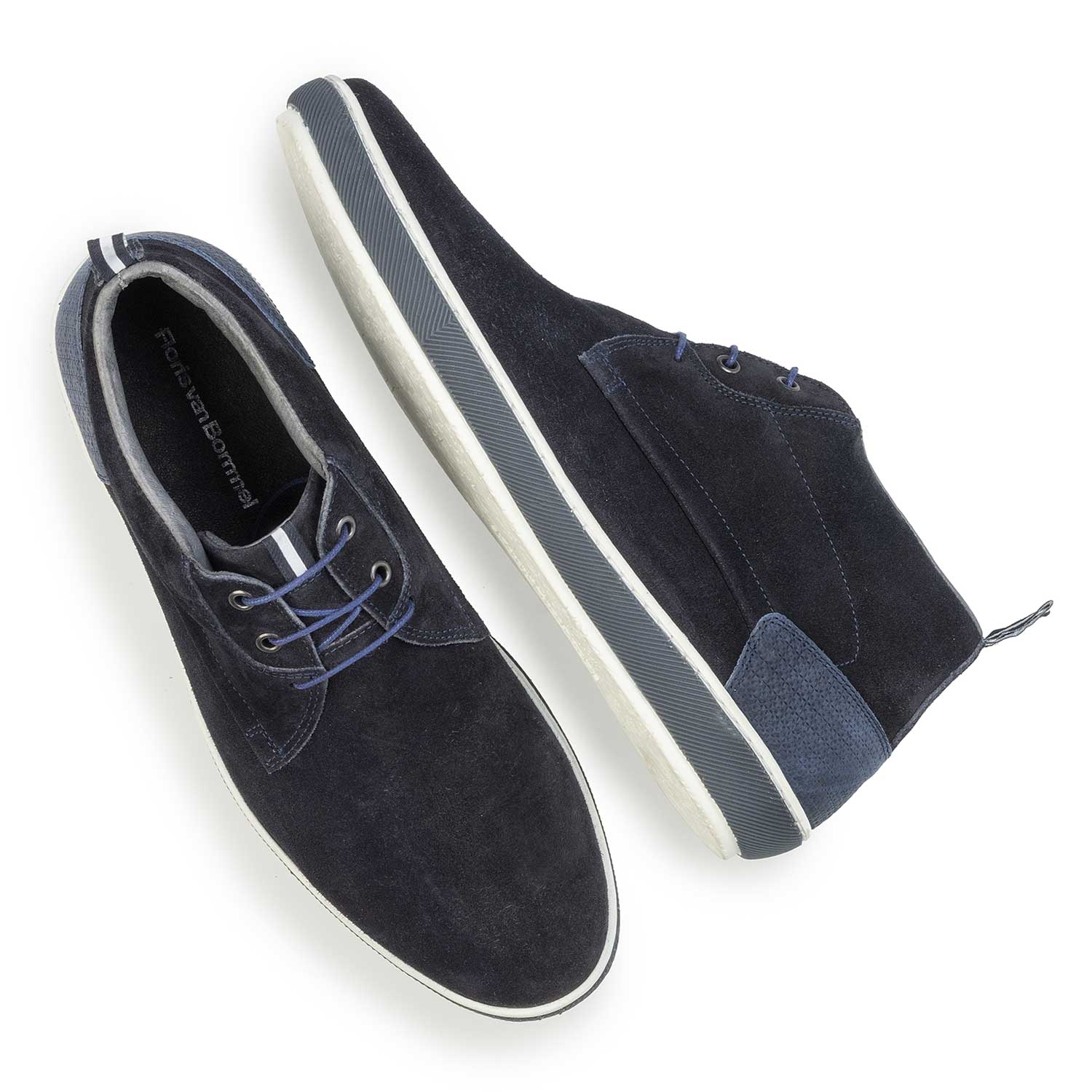 10989/05 - Dark blue suede leather lace shoe 10989/05 - Dark blue suede leather lace shoe