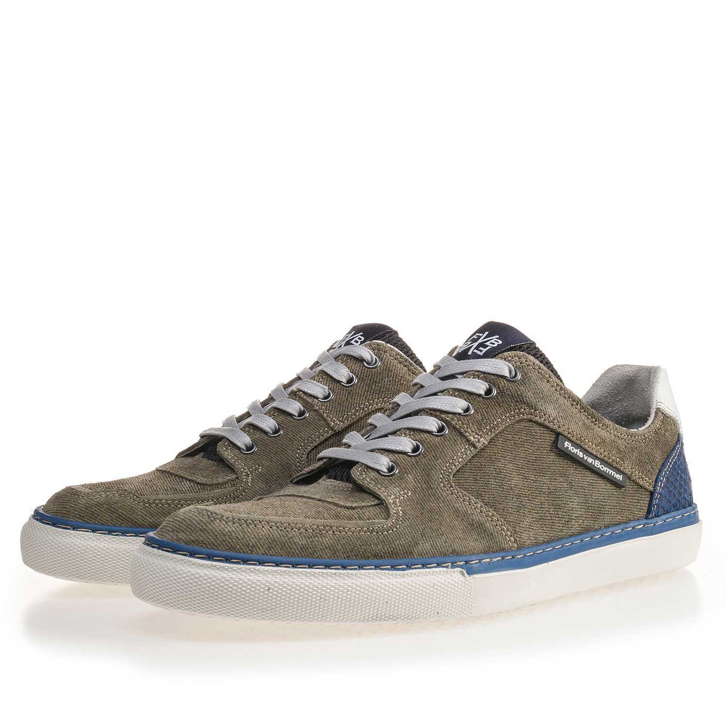 16252/05 - Olivgrüner bedruckter Wildleder Sneaker 16252/05 - Olivgrüner bedruckter Wildleder Sneaker