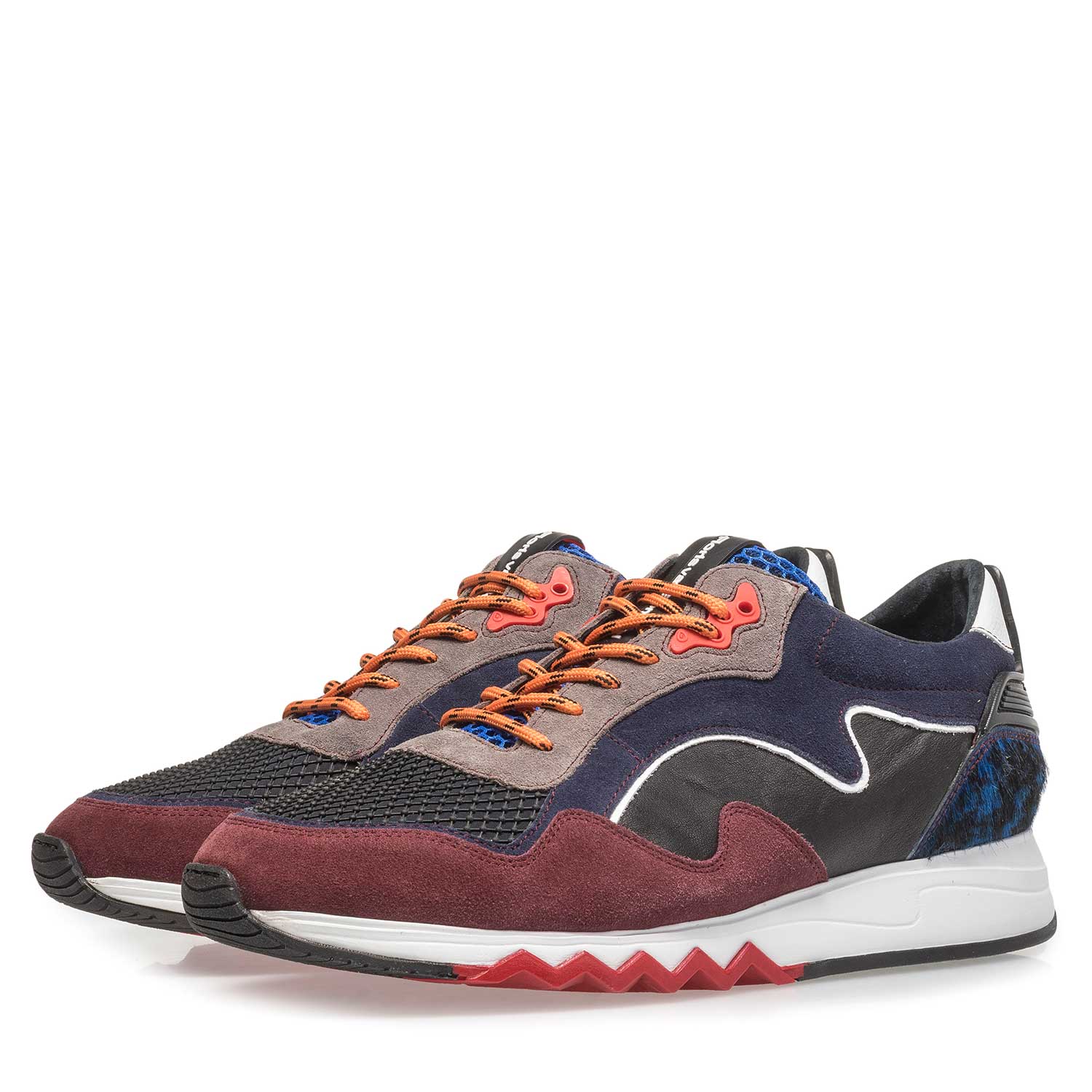 16092/06 - Rot-blauer Wildleder-Sneaker 16092/06 - Rot-blauer Wildleder-Sneaker